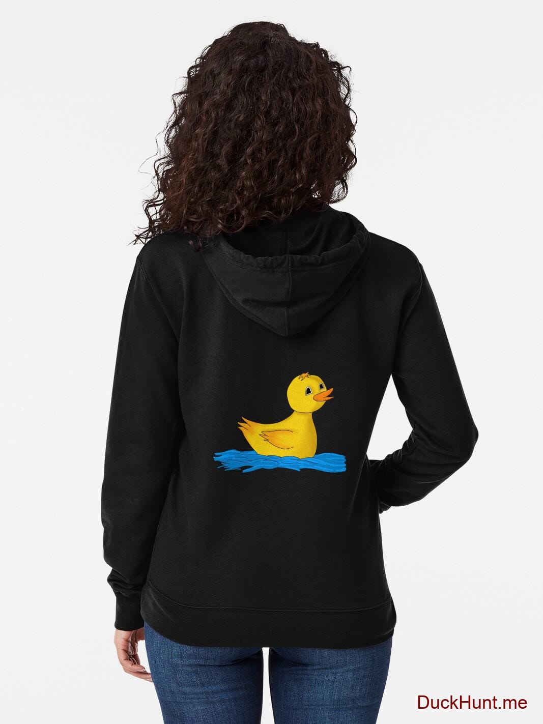 Plastic Duck Black Lightweight Hoodie (Back printed) alternative image 1