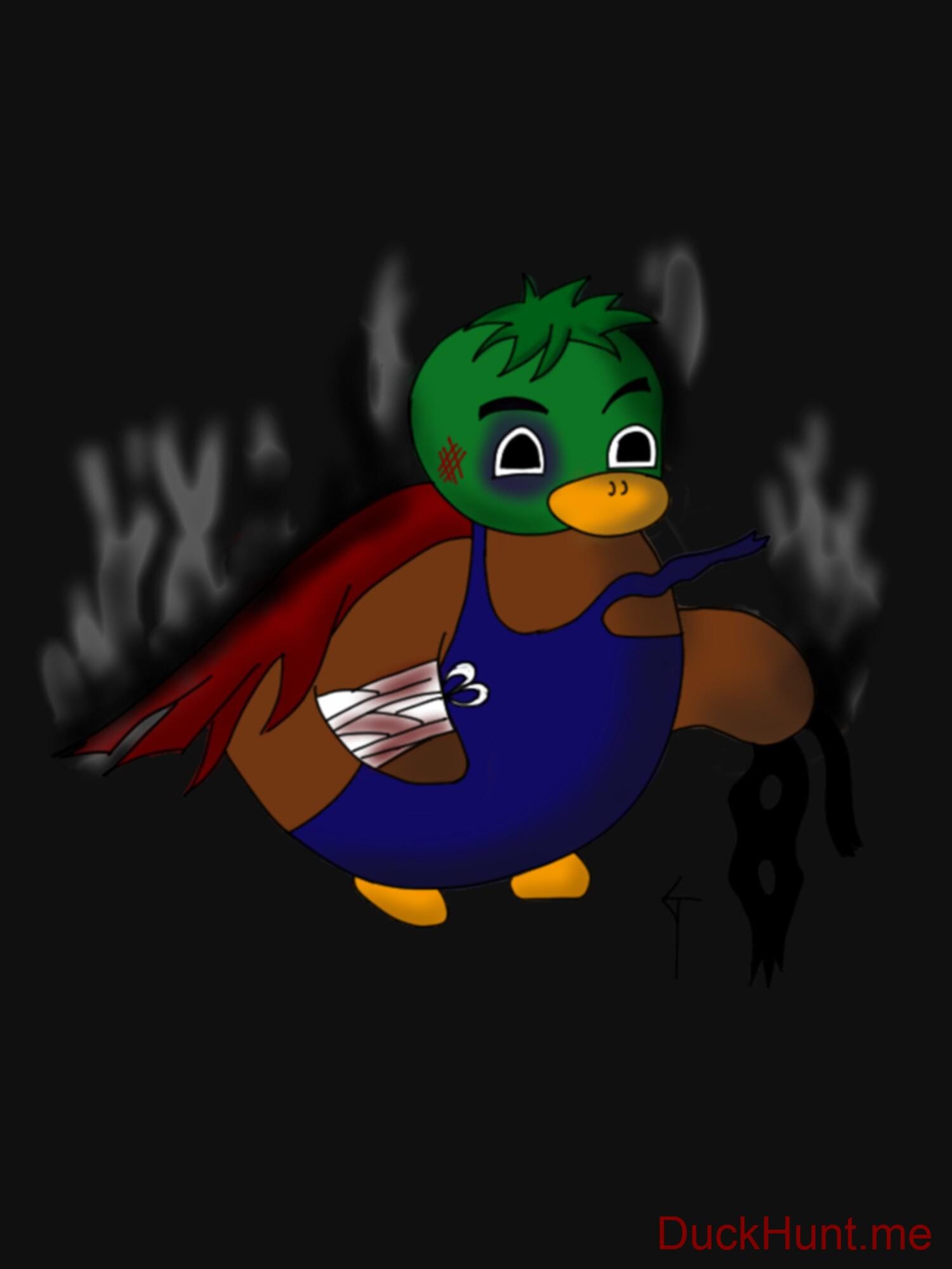 Dead Boss Duck (smoky) Black Lightweight Hoodie (Back printed) alternative image 2