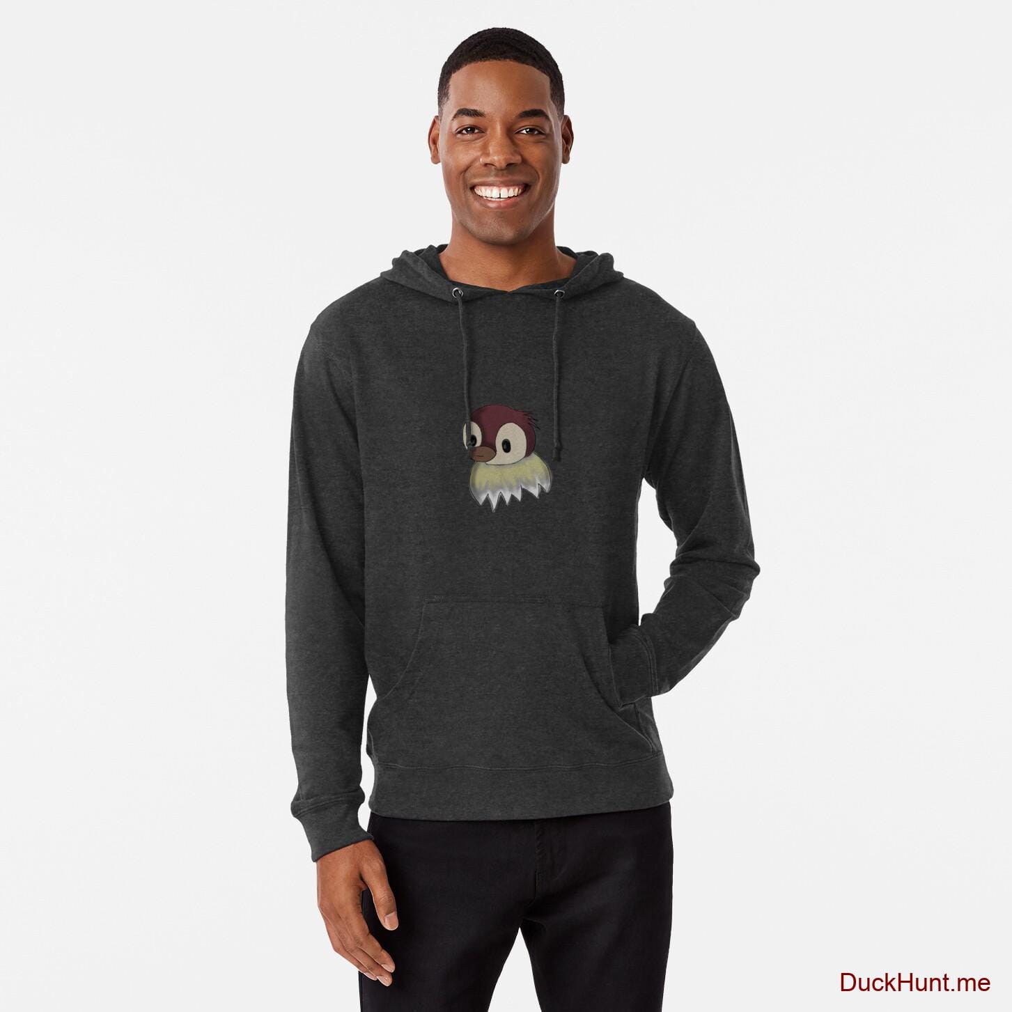 Ghost Duck (fogless) Charcoal Lightweight Hoodie (Front printed)