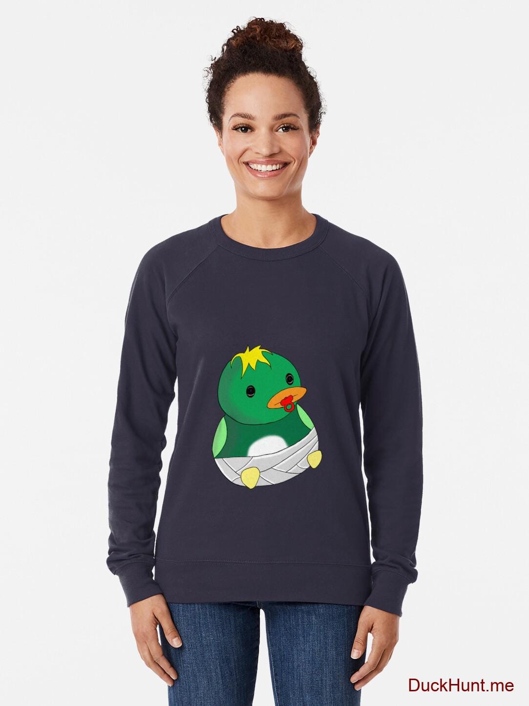 Baby duck Navy Lightweight Sweatshirt alternative image 1