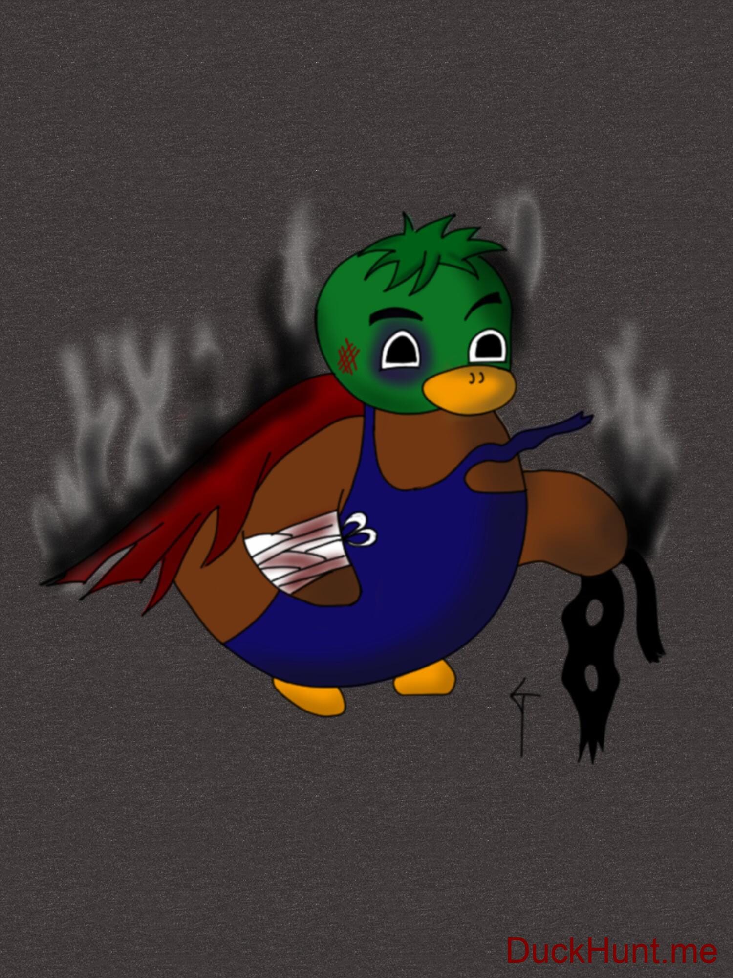 Dead Boss Duck (smoky) Charcoal Heather Long T-Shirt (Back printed) alternative image 1