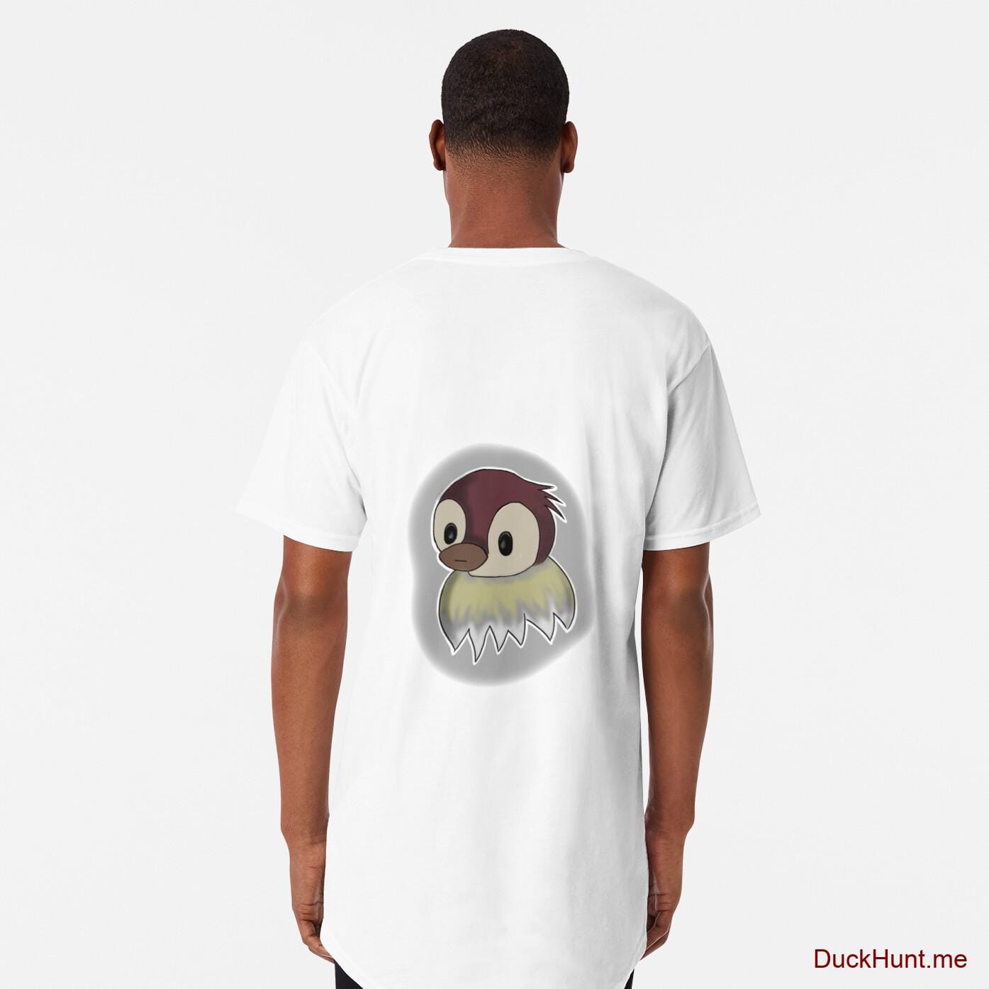 Ghost Duck (foggy) White Long T-Shirt (Back printed)