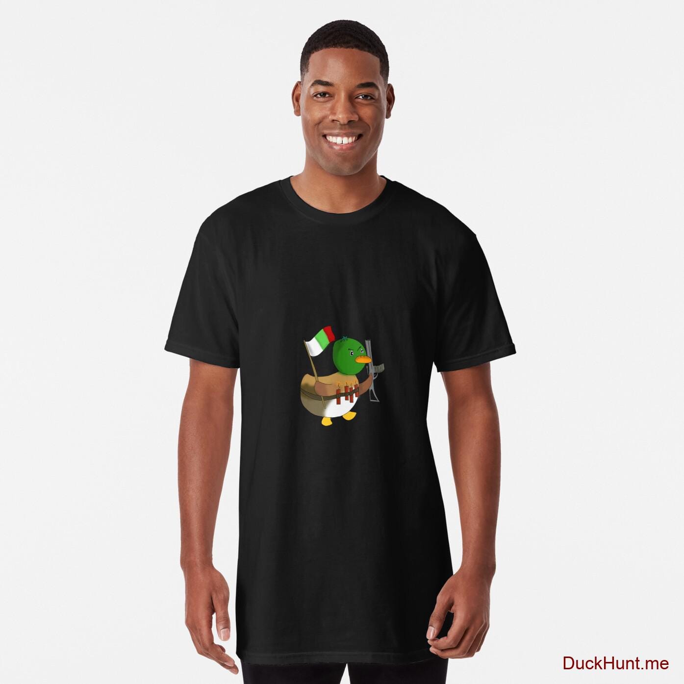 Kamikaze Duck Black Long T-Shirt (Front printed)