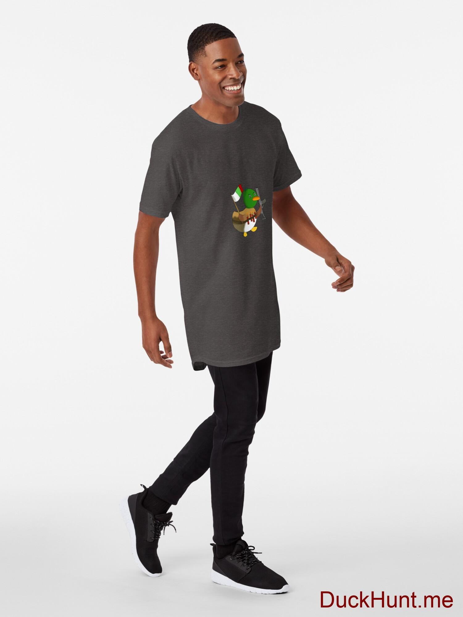 Kamikaze Duck Charcoal Heather Long T-Shirt (Front printed) alternative image 2