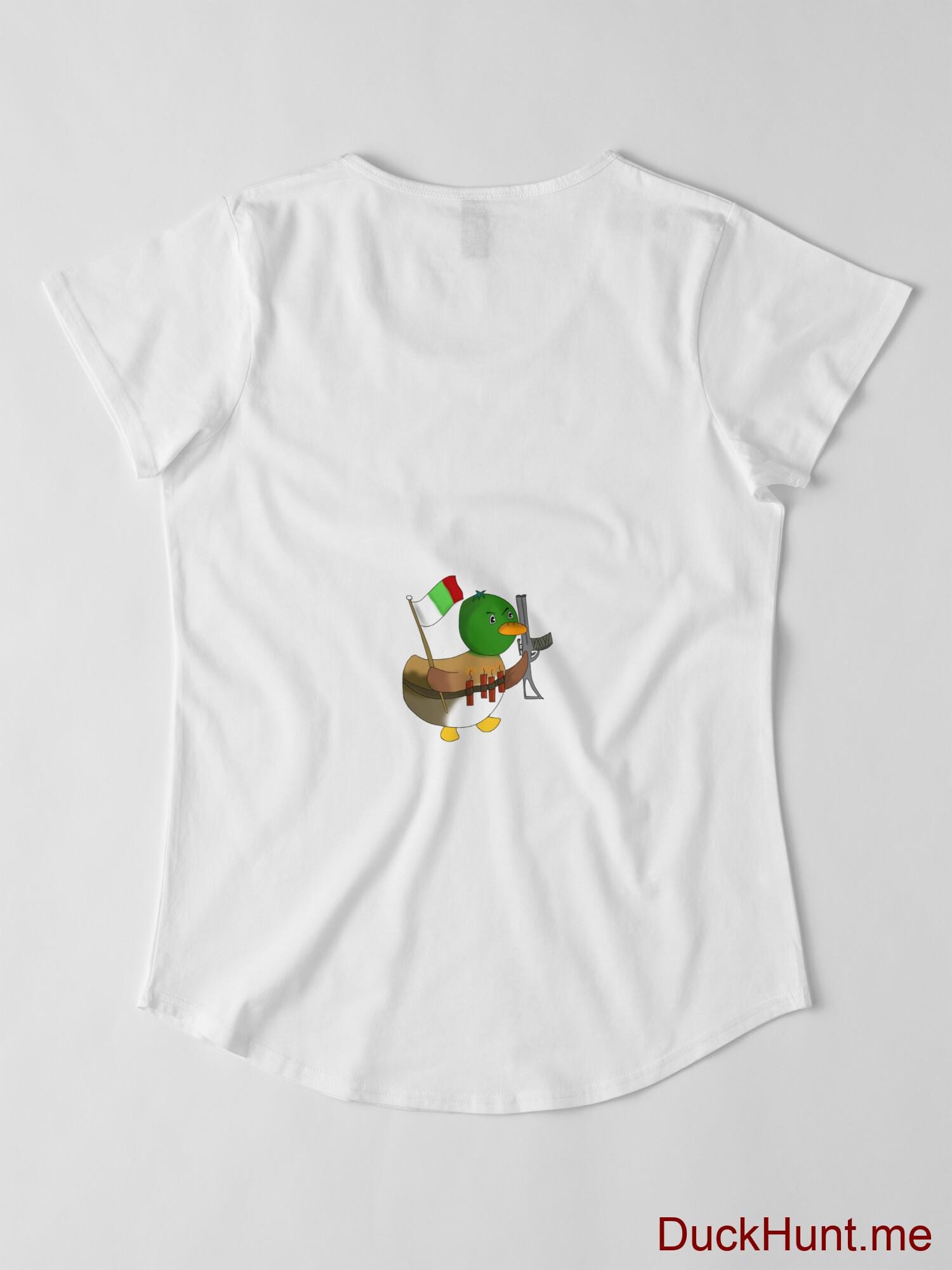 Kamikaze Duck White Premium Scoop T-Shirt (Back printed) alternative image 2