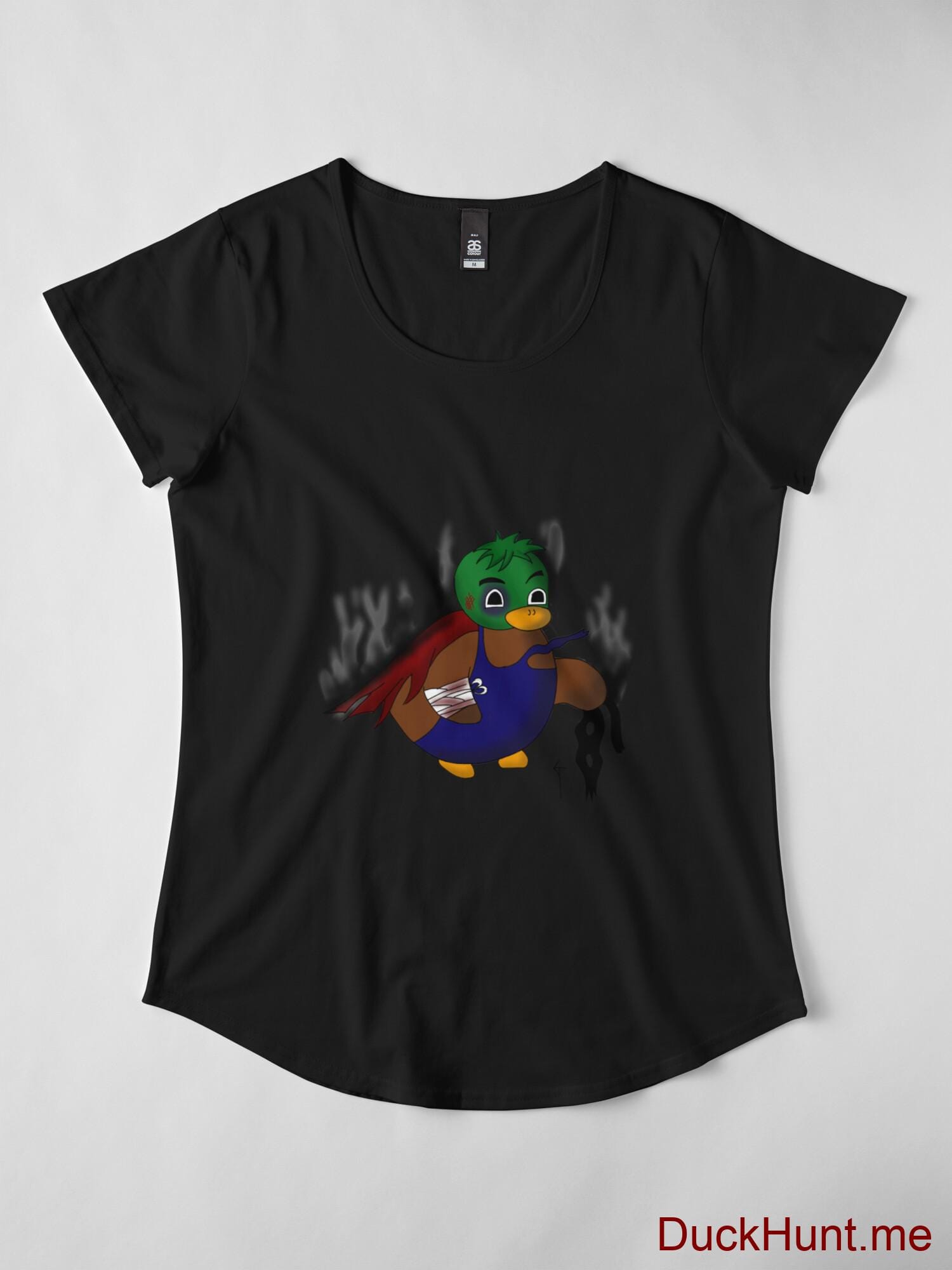 Dead Boss Duck (smoky) Black Premium Scoop T-Shirt (Front printed) alternative image 3