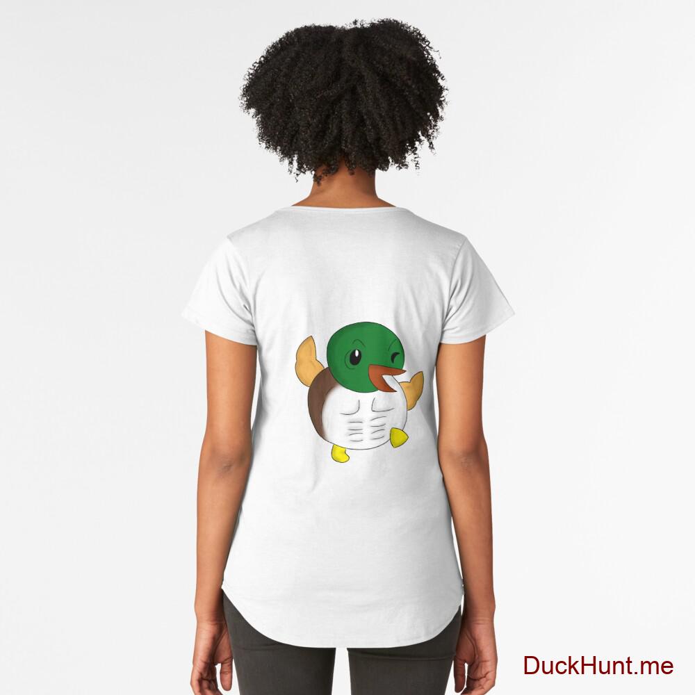 Super duck White Premium Scoop T-Shirt (Back printed)