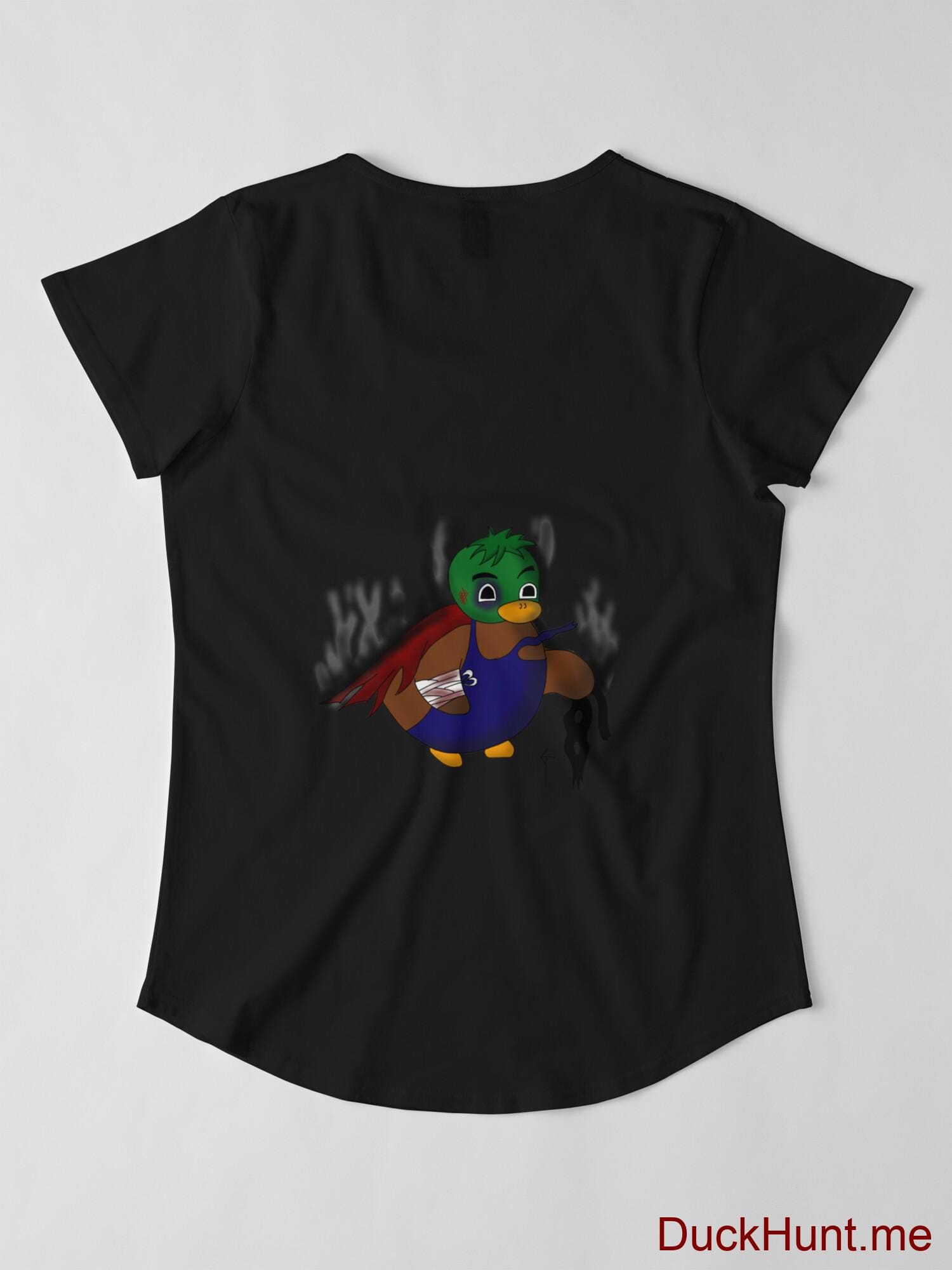 Dead Boss Duck (smoky) Black Premium Scoop T-Shirt (Back printed) alternative image 2