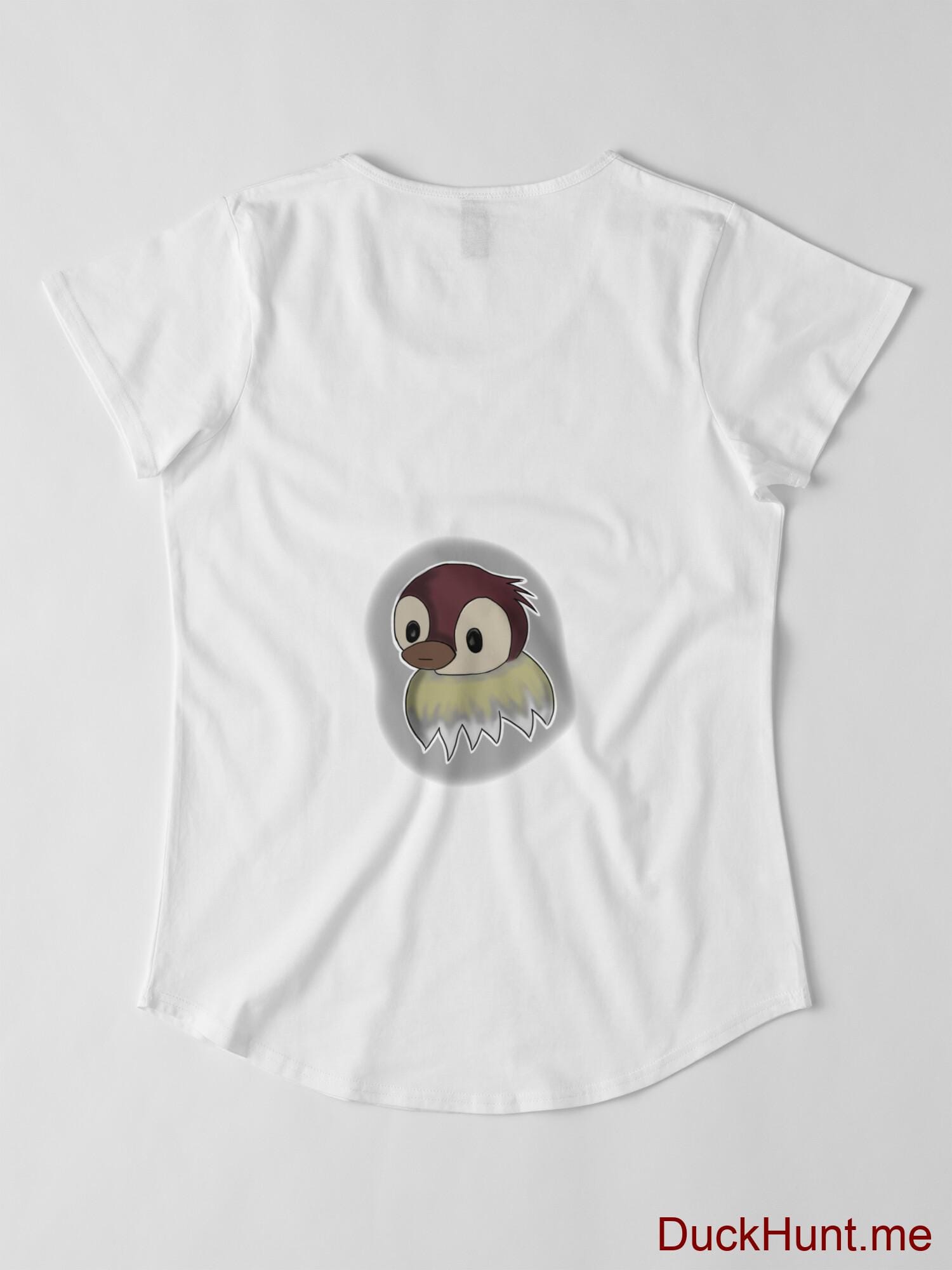 Ghost Duck (foggy) White Premium Scoop T-Shirt (Back printed) alternative image 2
