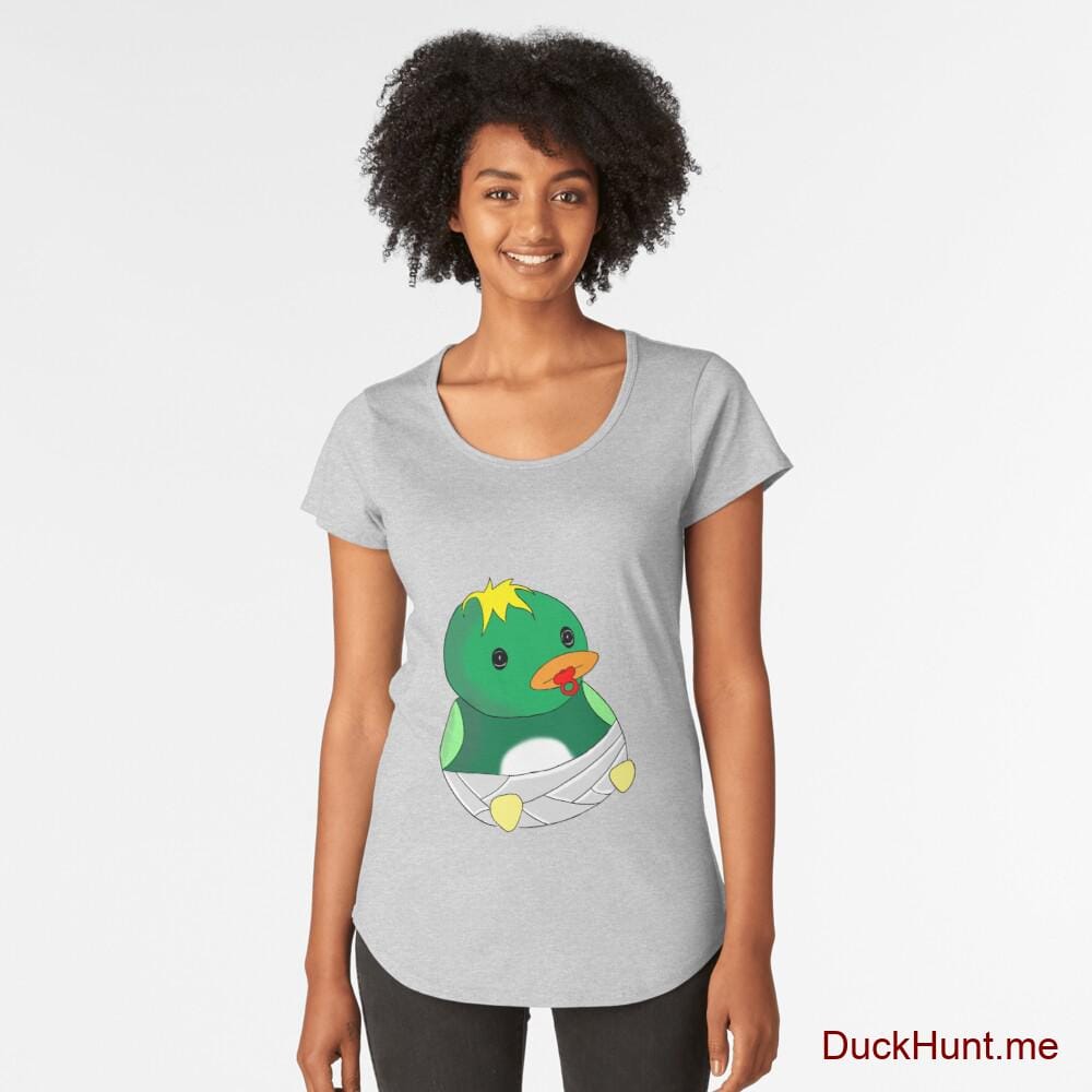 Baby duck Heather Grey Premium Scoop T-Shirt (Front printed)