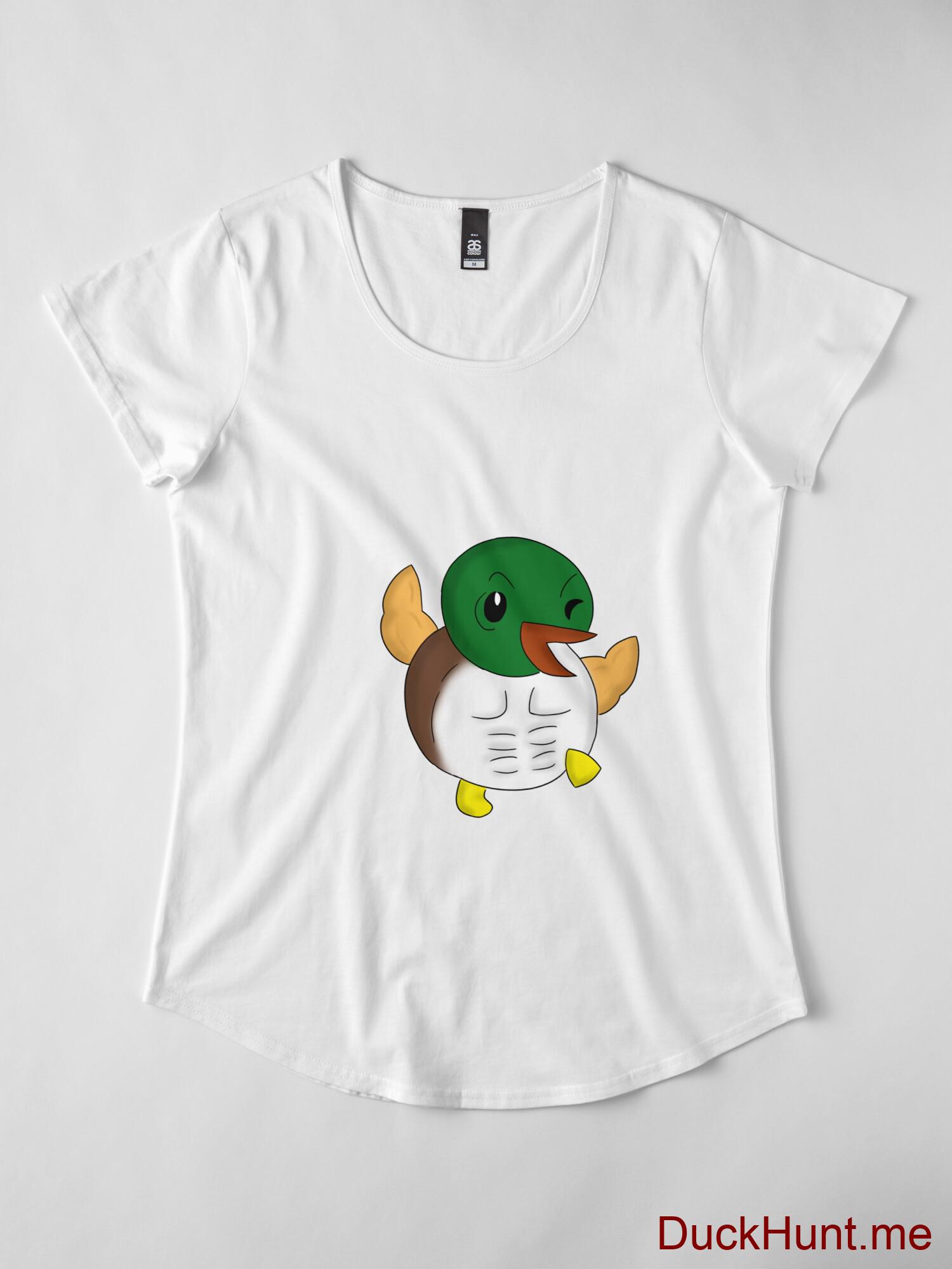 Super duck White Premium Scoop T-Shirt (Front printed) alternative image 3