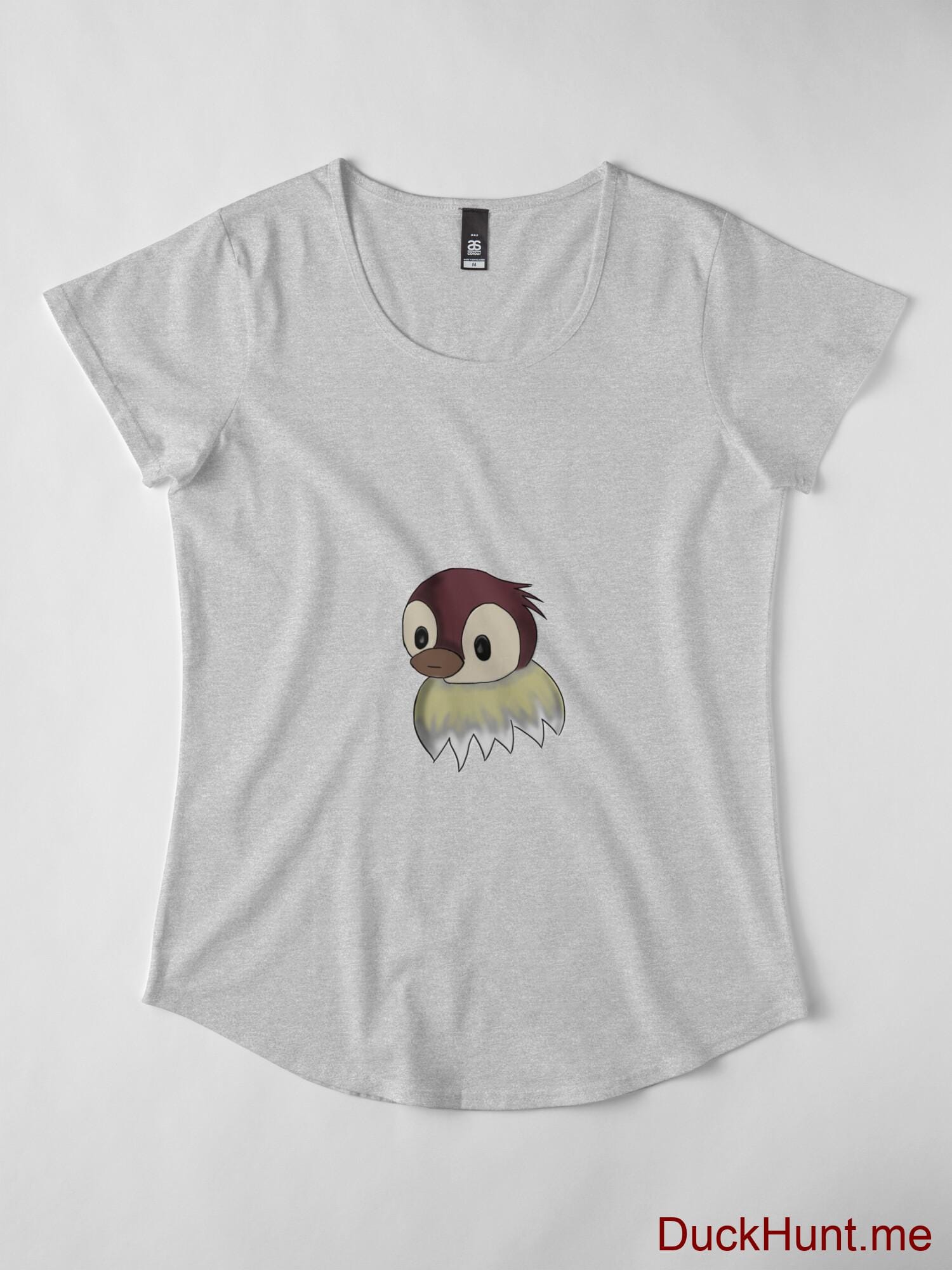 Ghost Duck (fogless) Heather Grey Premium Scoop T-Shirt (Front printed) alternative image 3