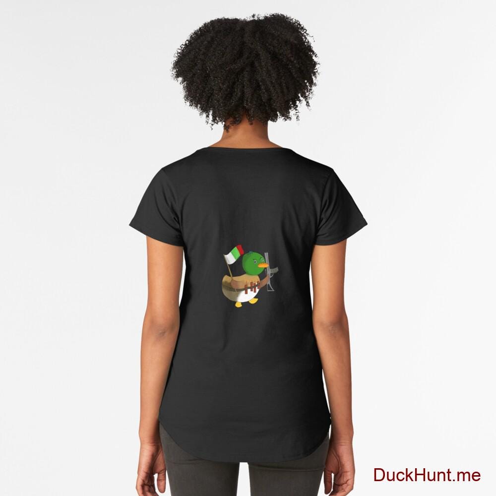 Kamikaze Duck Black Premium Scoop T-Shirt (Back printed)