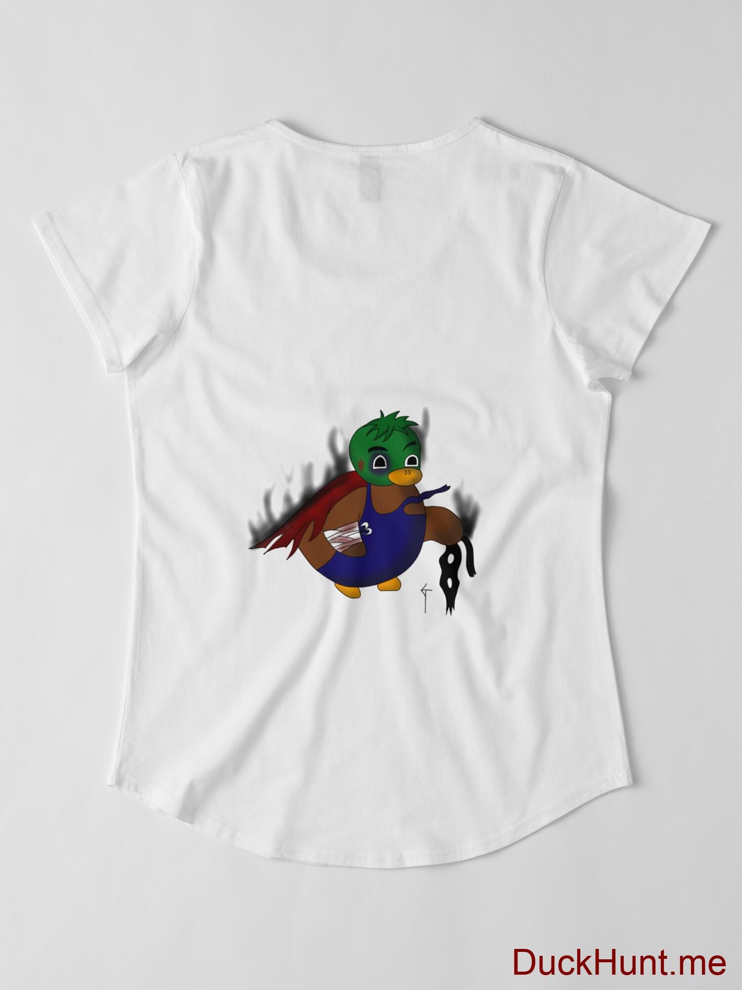 Dead Boss Duck (smoky) White Premium Scoop T-Shirt (Back printed) alternative image 2