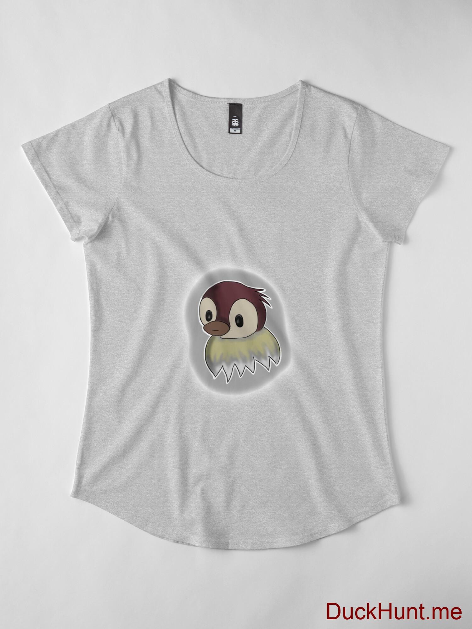 Ghost Duck (foggy) Heather Grey Premium Scoop T-Shirt (Front printed) alternative image 3