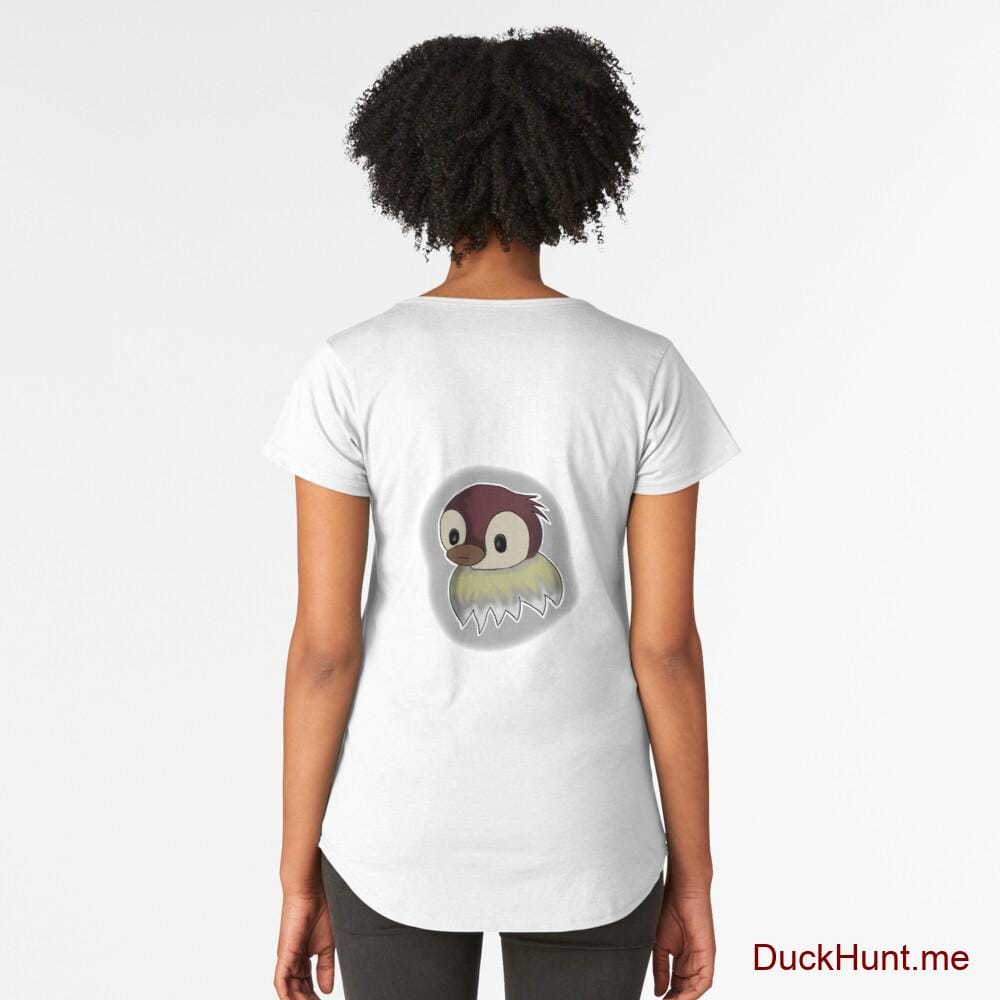 Ghost Duck (foggy) White Premium Scoop T-Shirt (Back printed)
