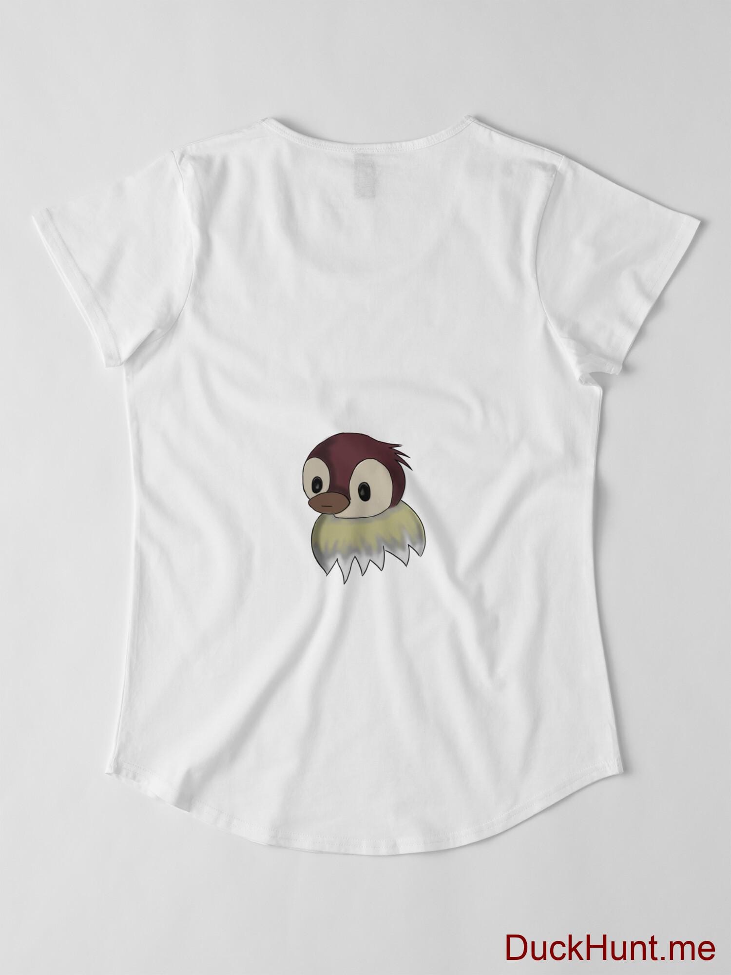 Ghost Duck (fogless) White Premium Scoop T-Shirt (Back printed) alternative image 2