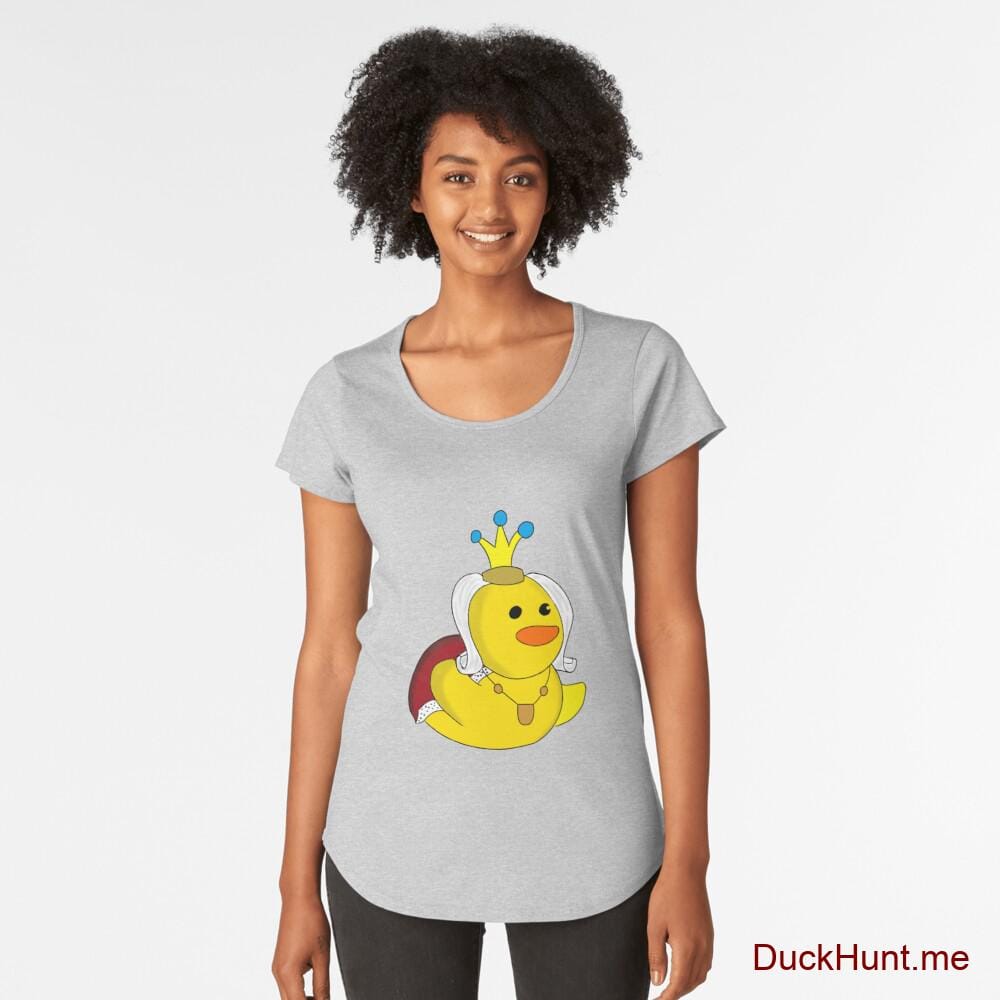 Royal Duck Heather Grey Premium Scoop T-Shirt (Front printed)