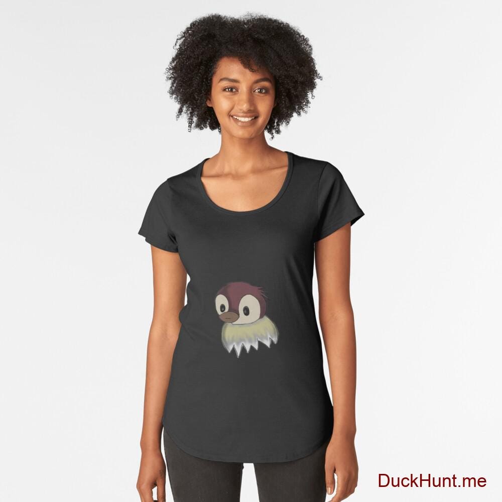 Ghost Duck (fogless) Black Premium Scoop T-Shirt (Front printed)