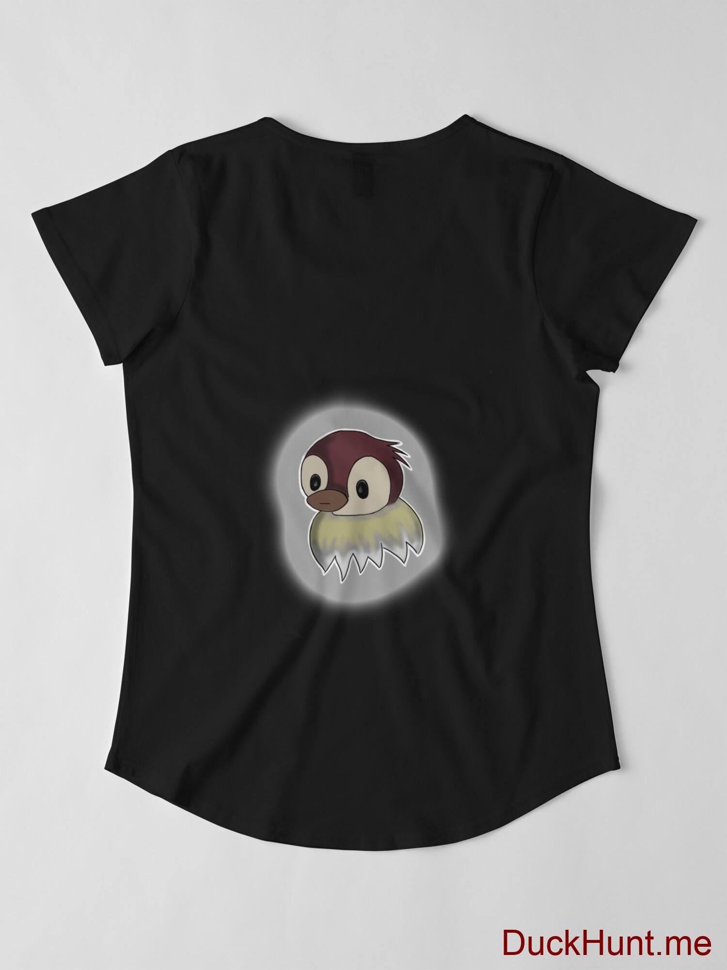 Ghost Duck (foggy) Black Premium Scoop T-Shirt (Back printed) alternative image 2