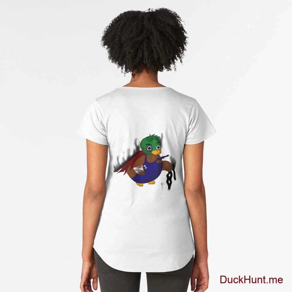 Dead Boss Duck (smoky) White Premium Scoop T-Shirt (Back printed)