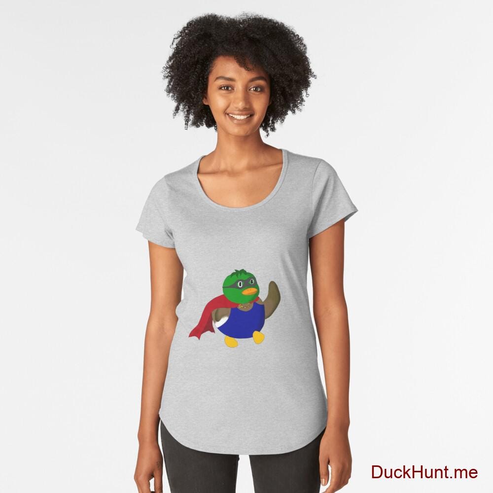 Alive Boss Duck Heather Grey Premium Scoop T-Shirt (Front printed)
