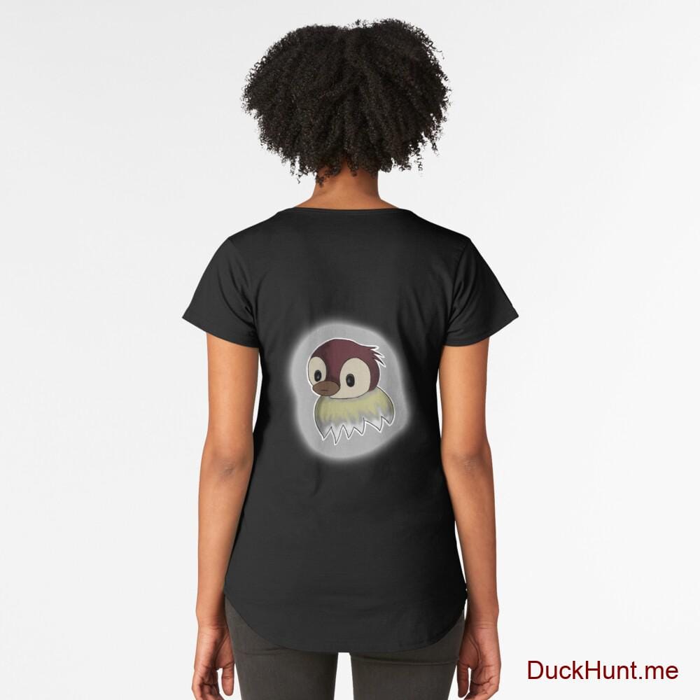 Ghost Duck (foggy) Black Premium Scoop T-Shirt (Back printed)