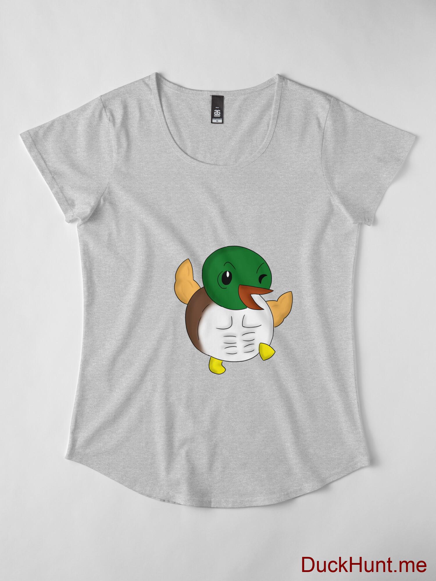Super duck Heather Grey Premium Scoop T-Shirt (Front printed) alternative image 3