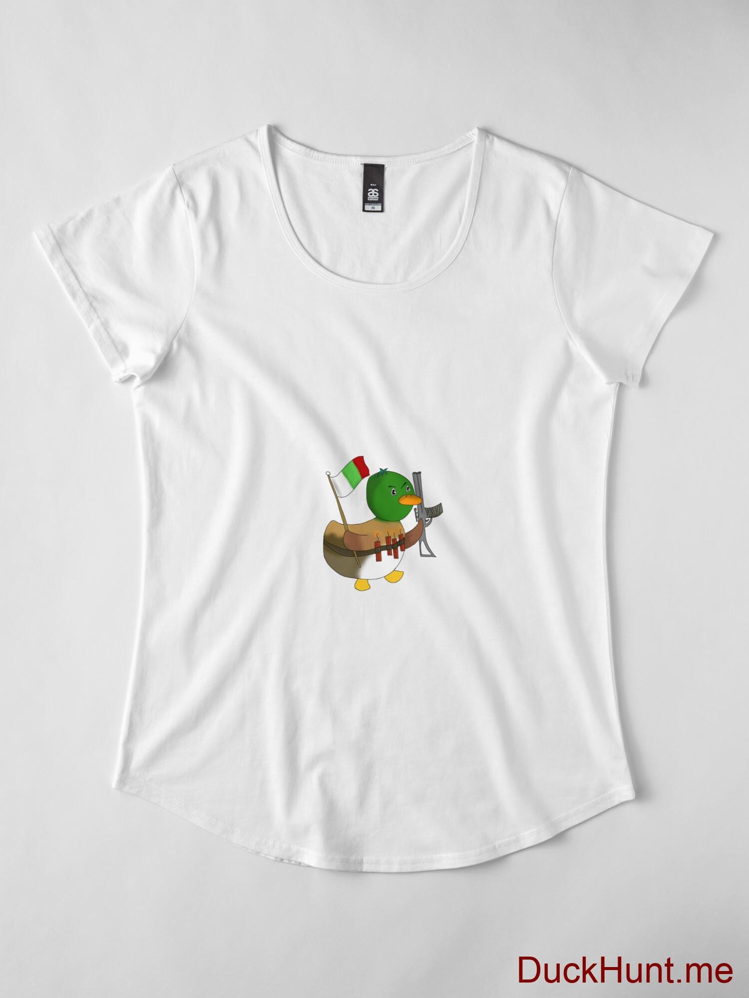 Kamikaze Duck White Premium Scoop T-Shirt (Front printed) alternative image 3