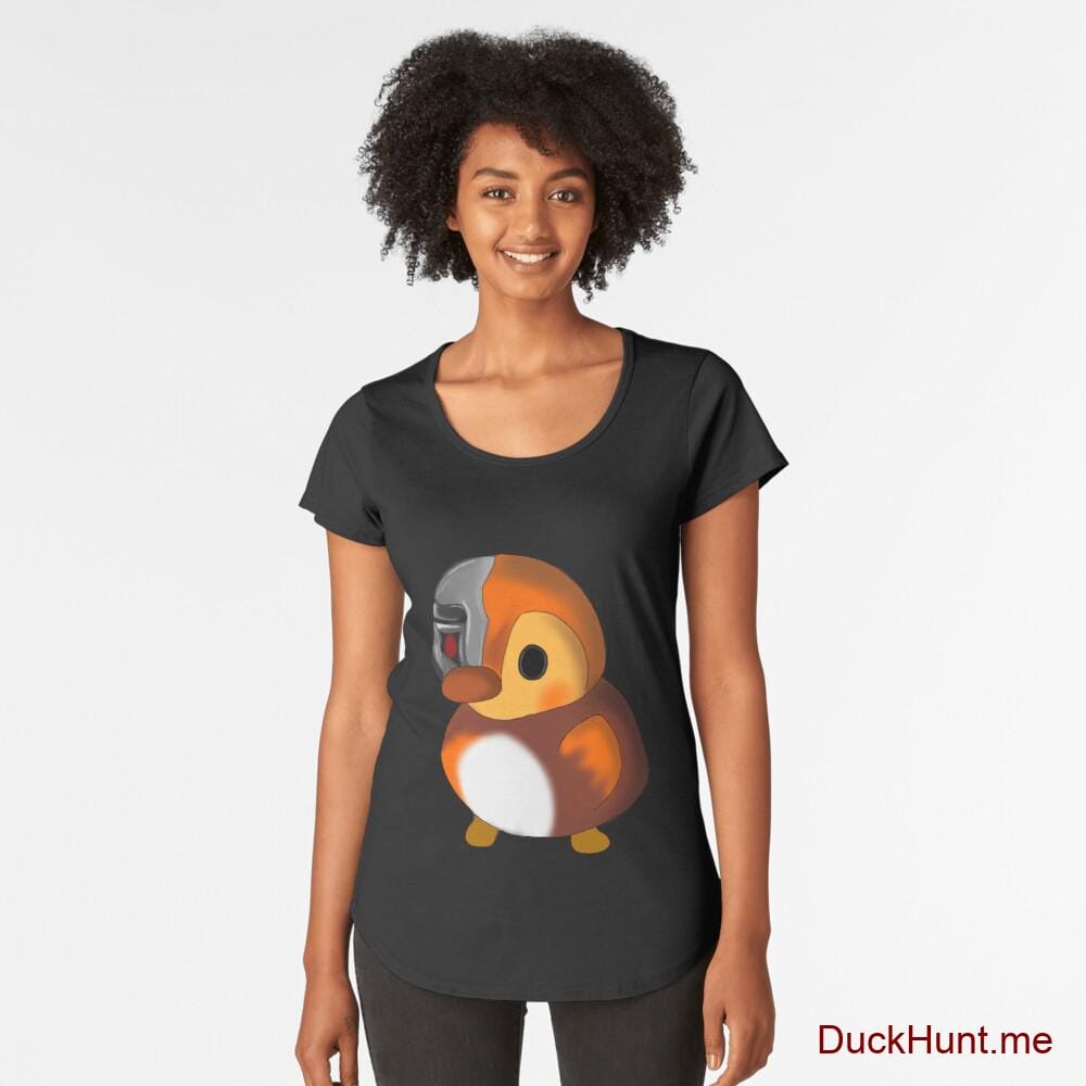 Mechanical Duck Black Premium Scoop T-Shirt (Back printed)