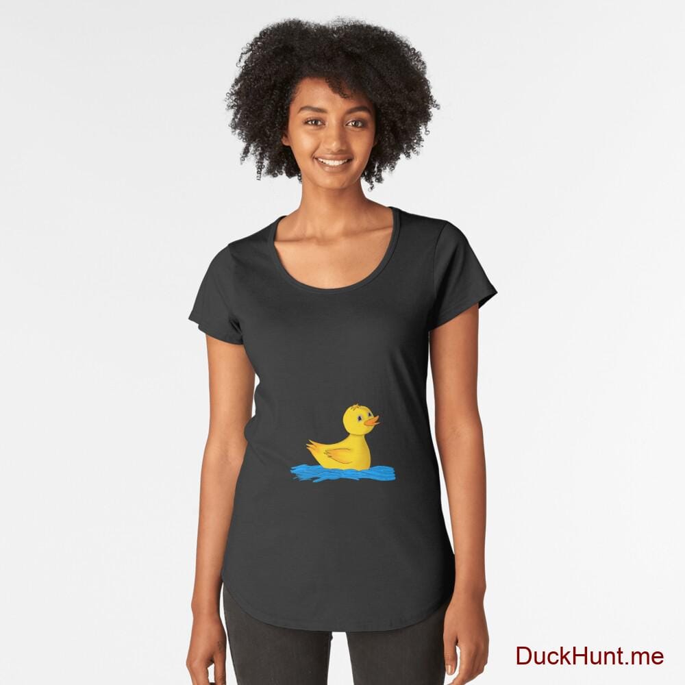 Plastic Duck Black Premium Scoop T-Shirt (Front printed)