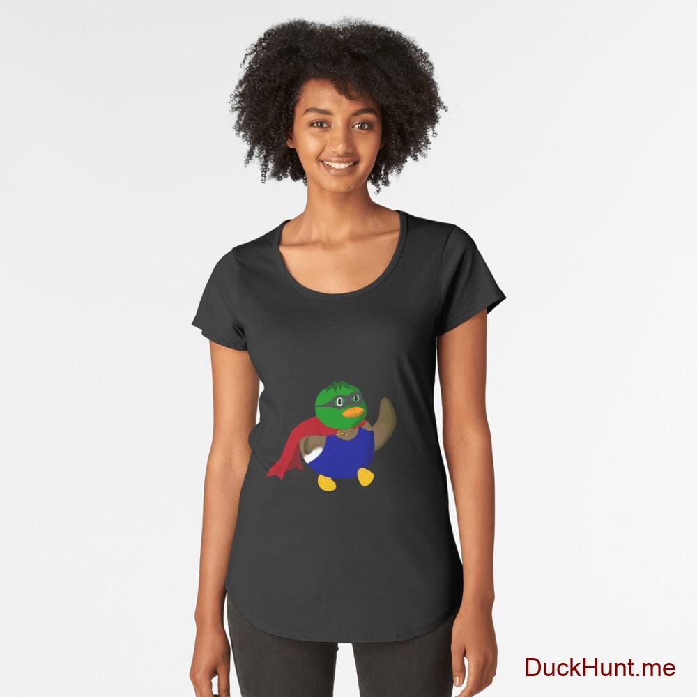 Alive Boss Duck Black Premium Scoop T-Shirt (Front printed)