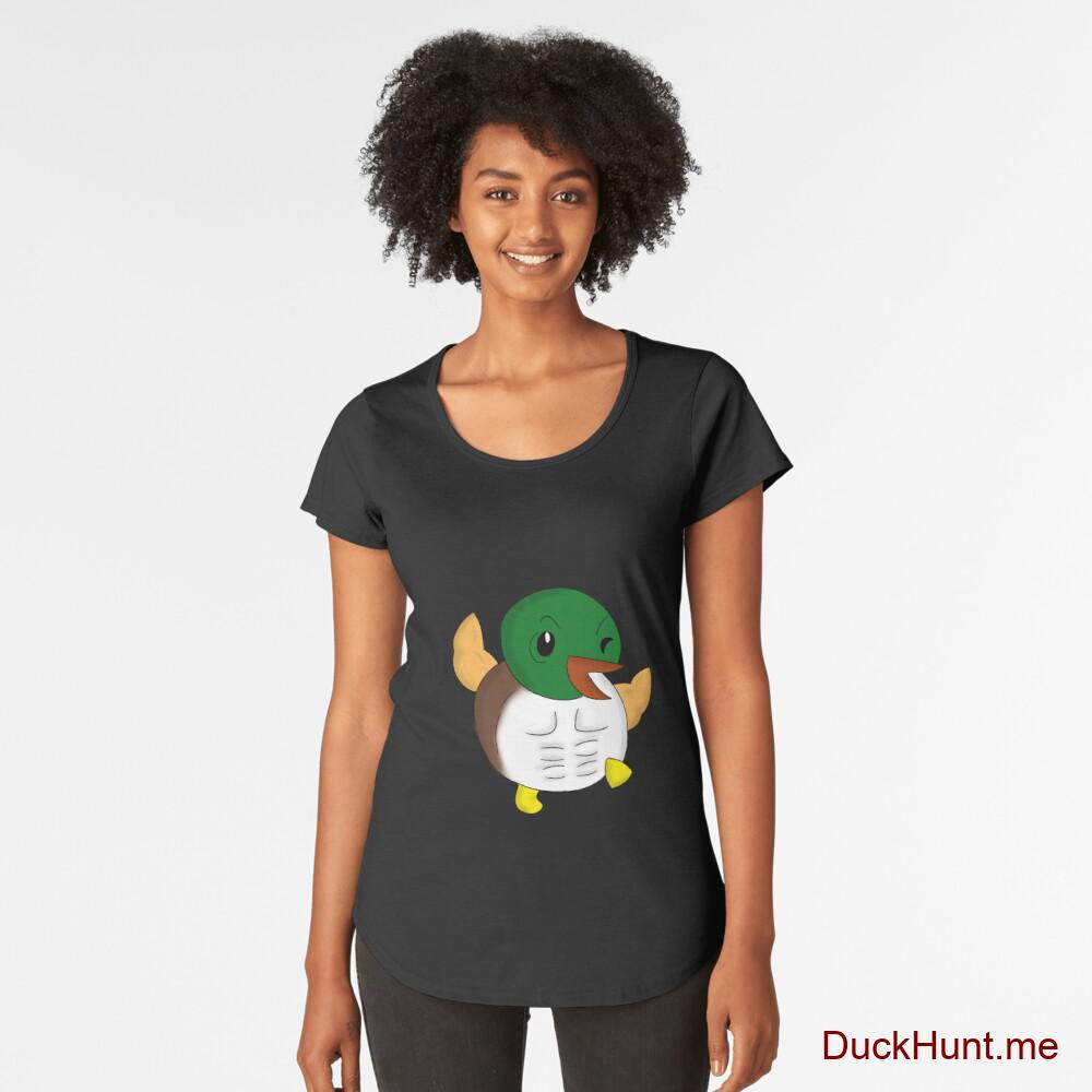Super duck Black Premium Scoop T-Shirt (Front printed)