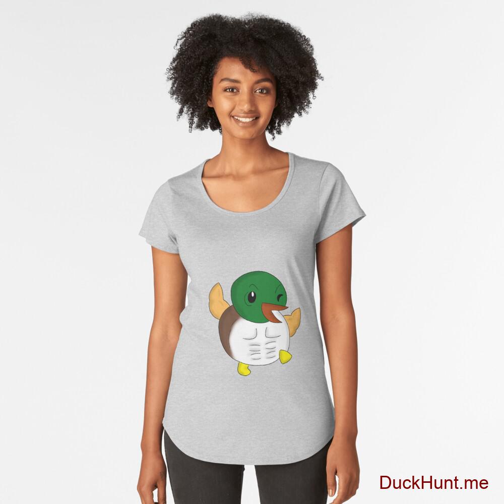 Super duck Heather Grey Premium Scoop T-Shirt (Front printed)