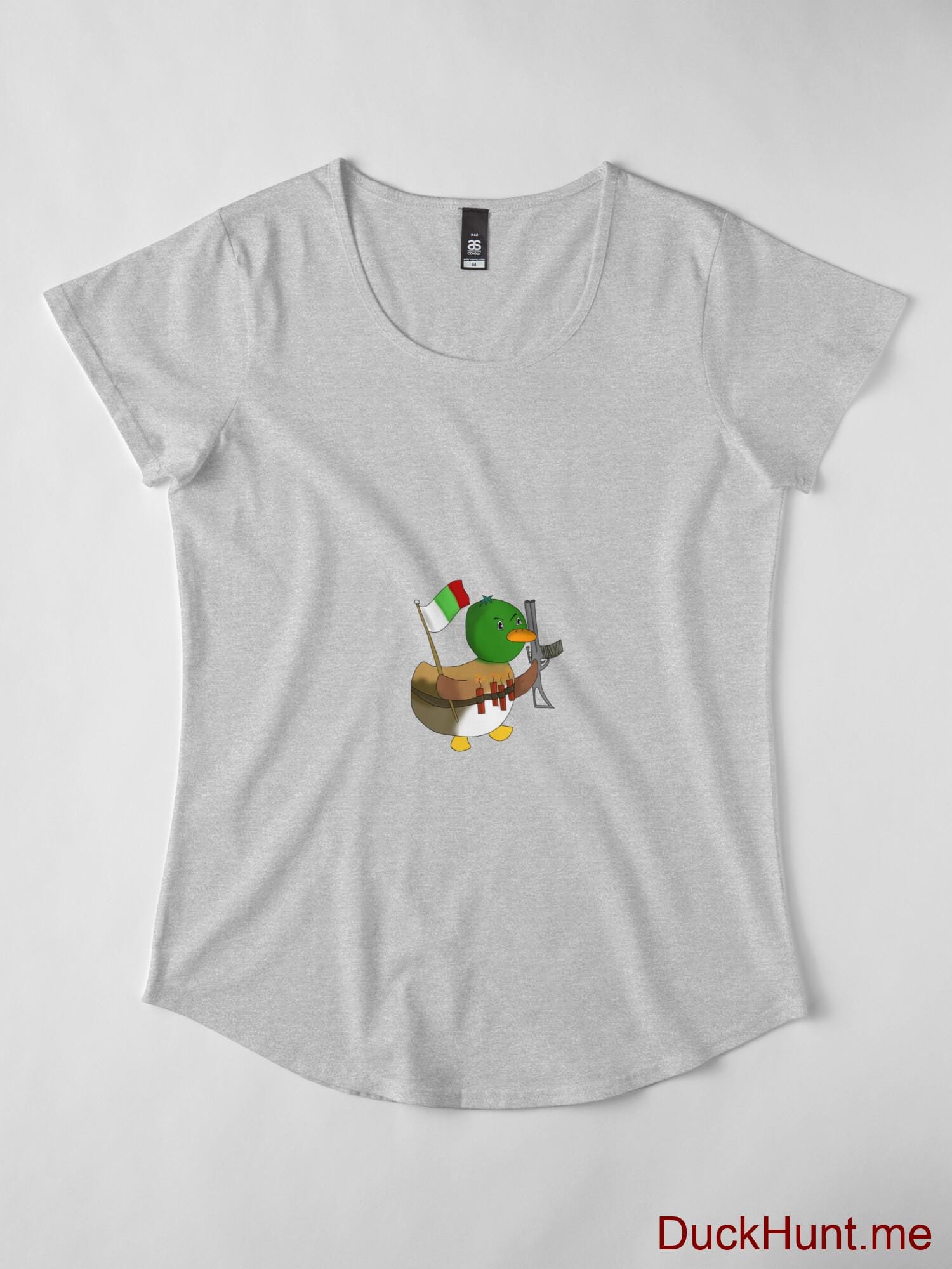 Kamikaze Duck Heather Grey Premium Scoop T-Shirt (Front printed) alternative image 3