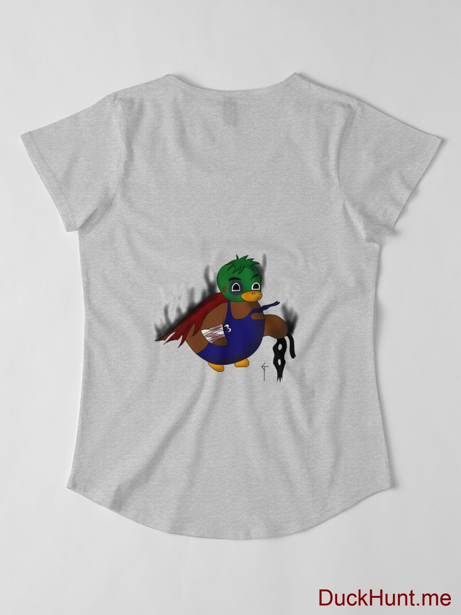 Dead Boss Duck (smoky) Heather Grey Premium Scoop T-Shirt (Back printed) alternative image 2