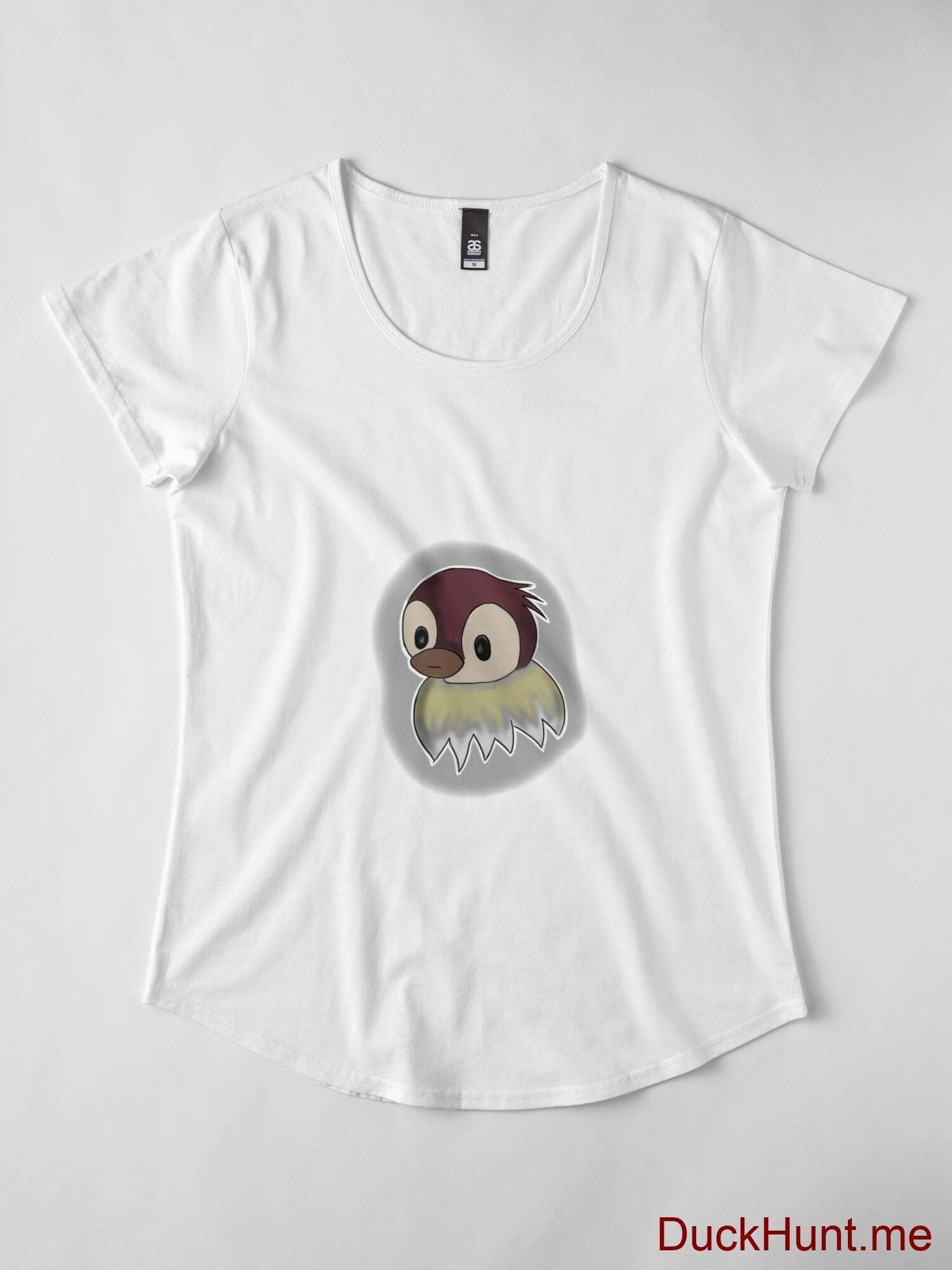 Ghost Duck (foggy) White Premium Scoop T-Shirt (Front printed) alternative image 3