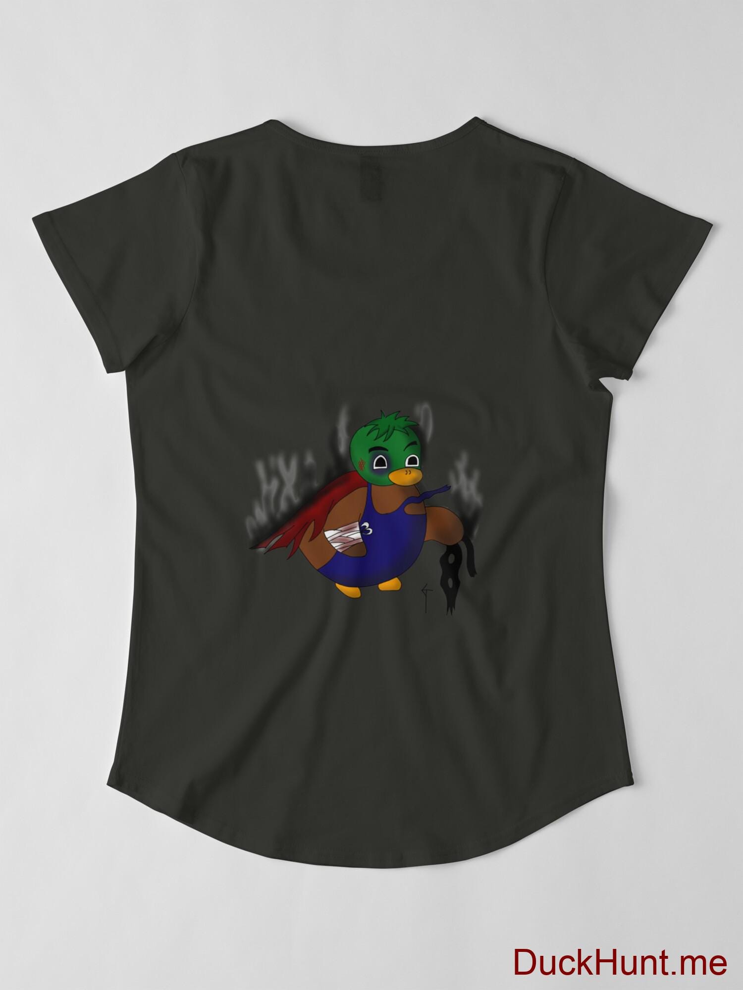 Dead Boss Duck (smoky) Coal Premium Scoop T-Shirt (Back printed) alternative image 2