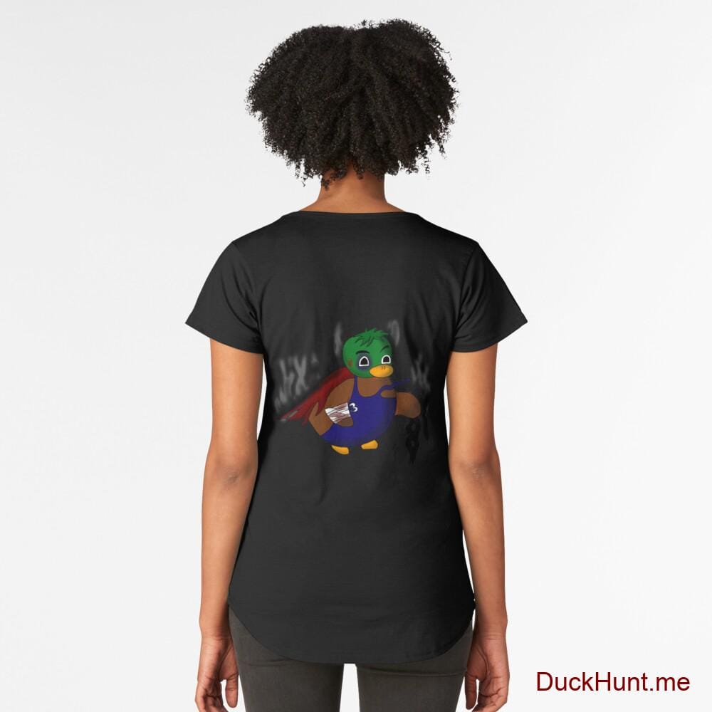 Dead Boss Duck (smoky) Black Premium Scoop T-Shirt (Back printed)