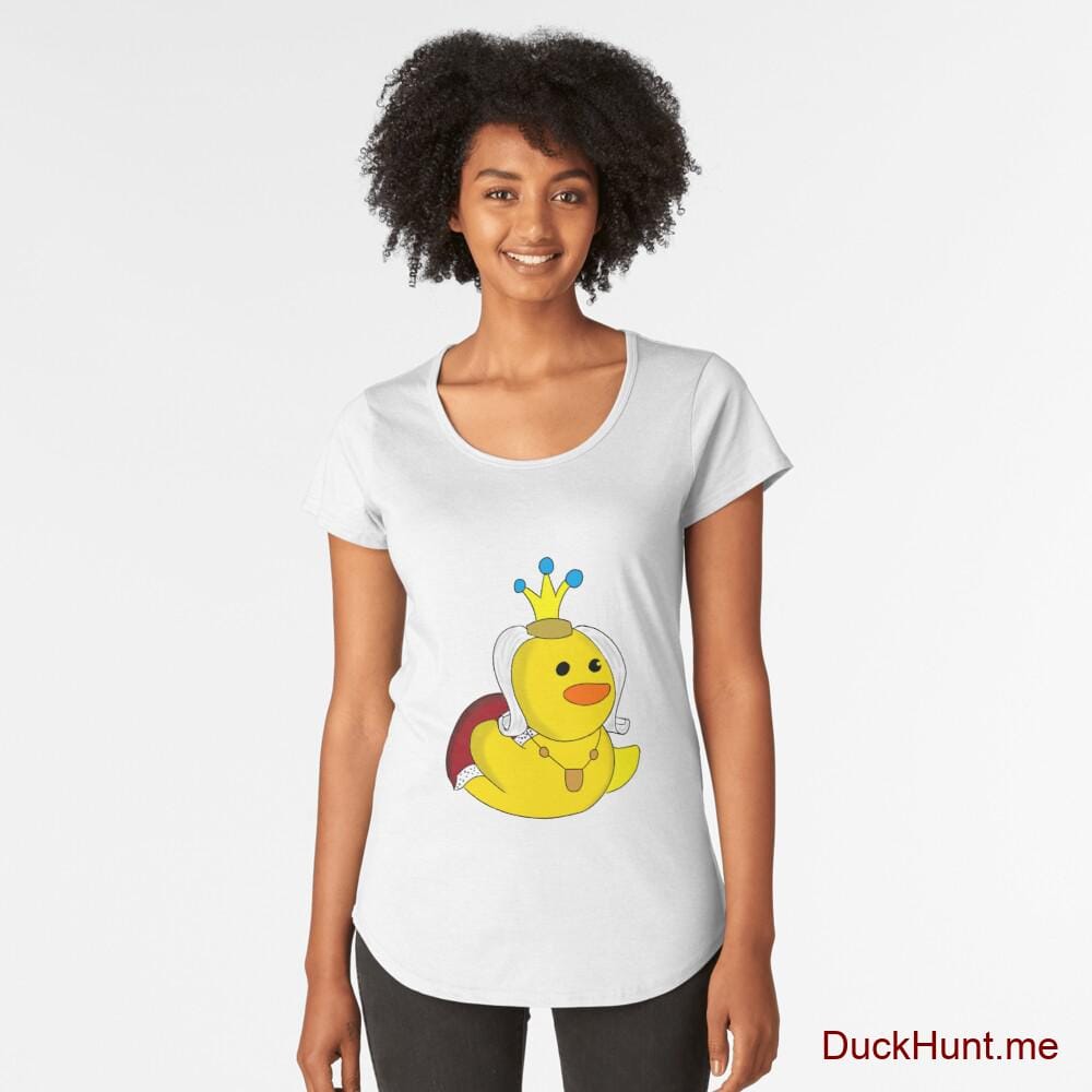 Royal Duck White Premium Scoop T-Shirt (Front printed)