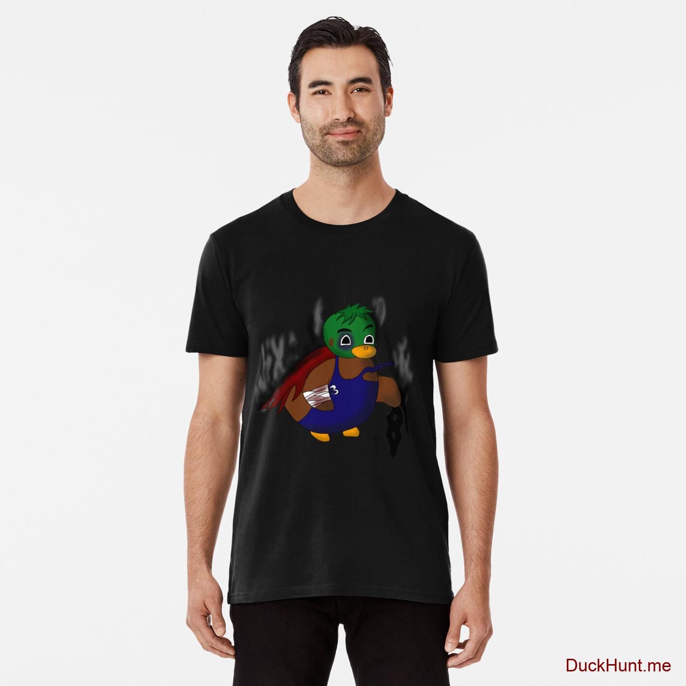 Dead Boss Duck (smoky) Black Premium T-Shirt (Front printed)