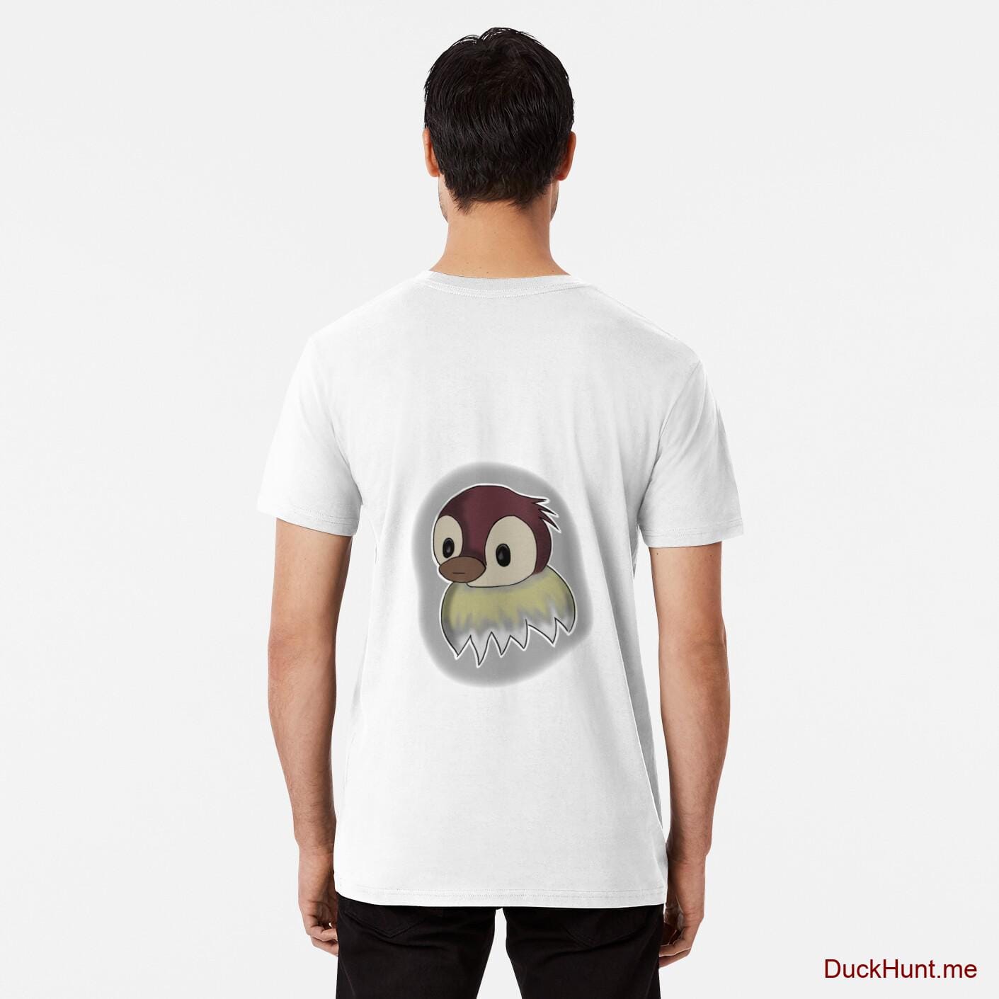 Ghost Duck (foggy) White Premium T-Shirt (Back printed)
