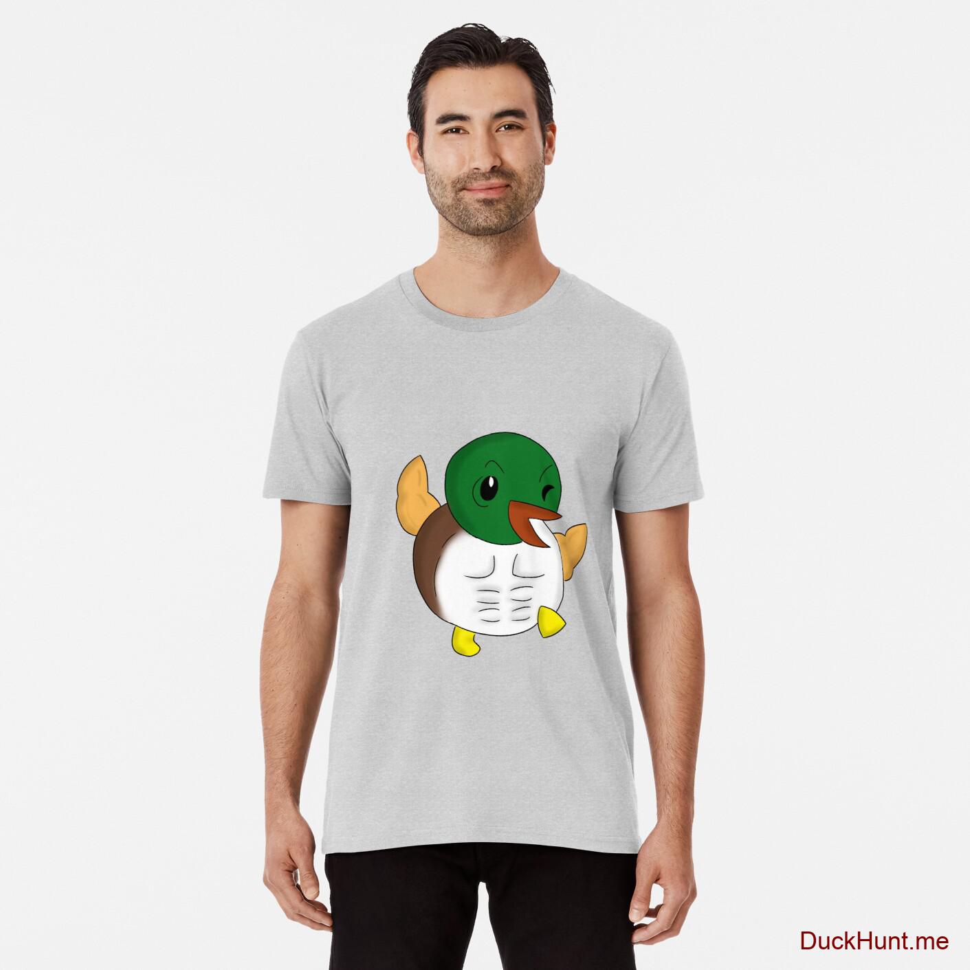 Super duck Heather Grey Premium T-Shirt (Front printed)