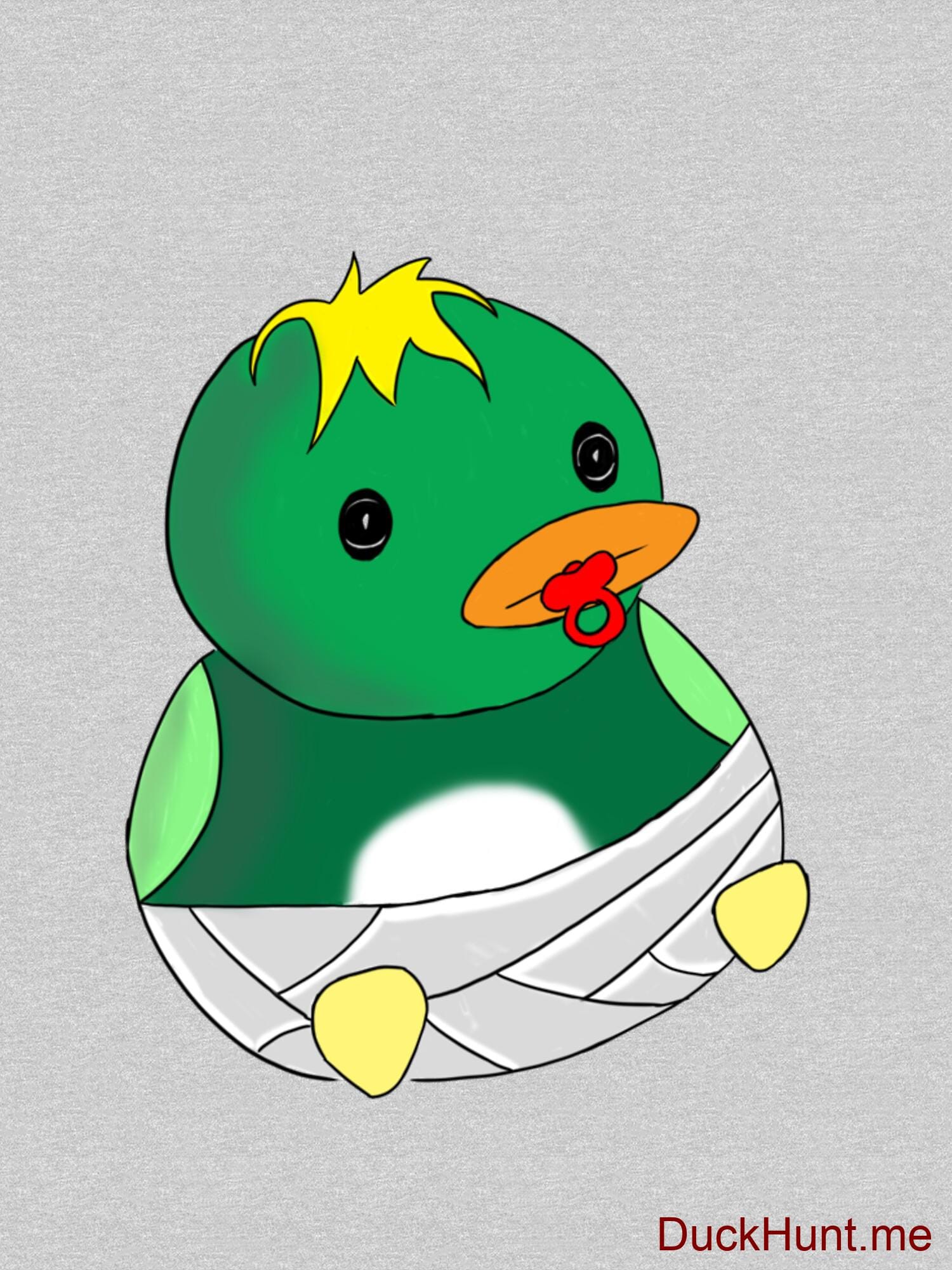 Baby duck Heather Grey Premium T-Shirt (Back printed) alternative image 1