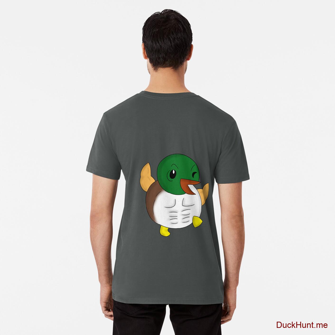 Super duck Dark Grey Premium T-Shirt (Back printed)