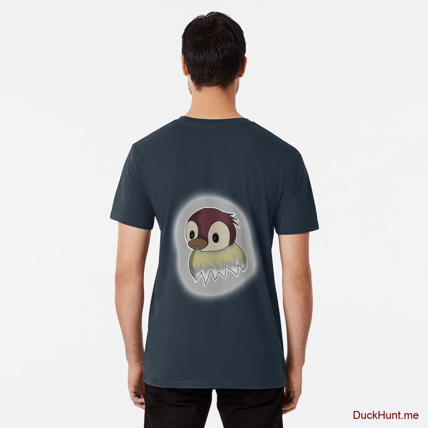 Ghost Duck (foggy) Navy Premium T-Shirt (Back printed)