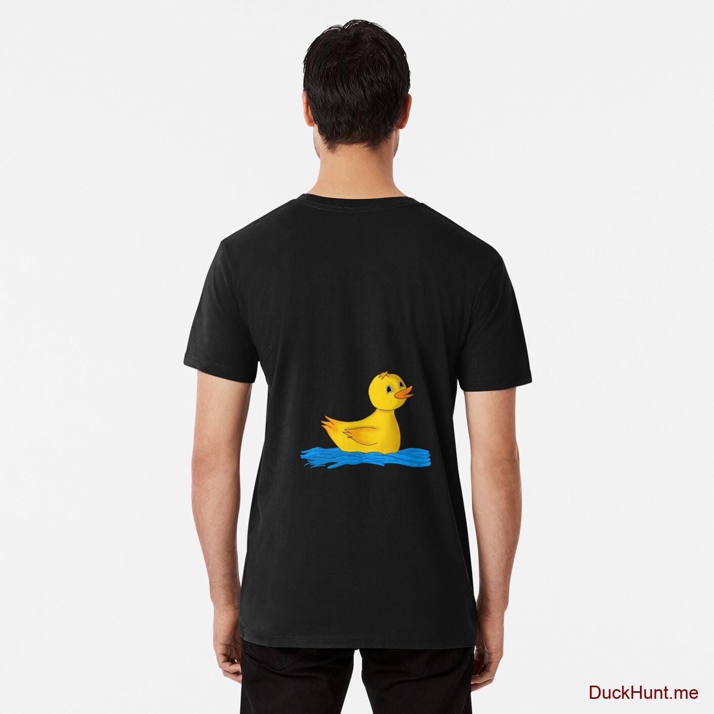 Plastic Duck Black Premium T-Shirt (Back printed)