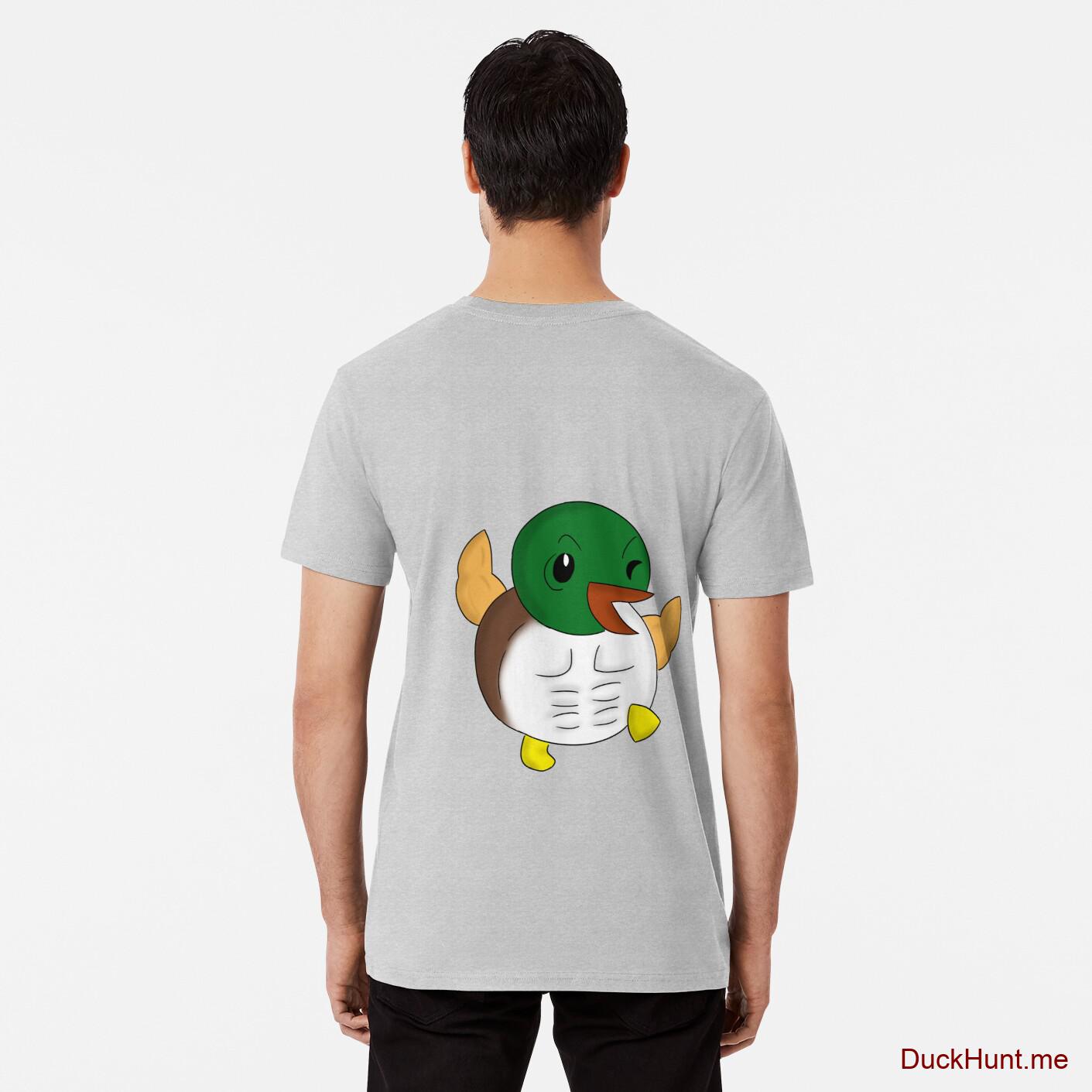 Super duck Heather Grey Premium T-Shirt (Back printed)
