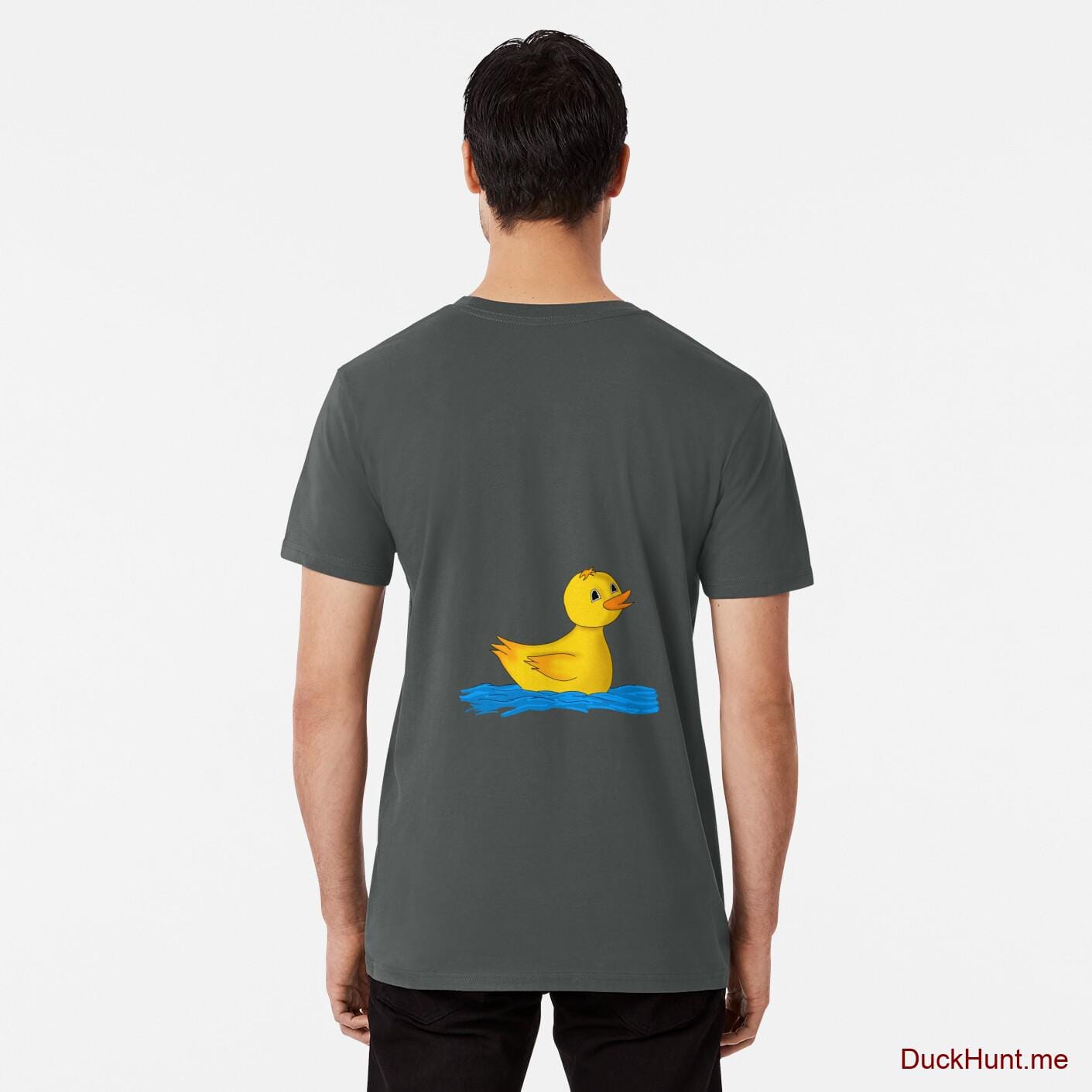 Plastic Duck Dark Grey Premium T-Shirt (Back printed)