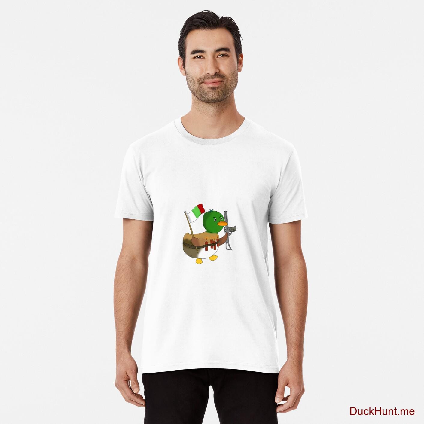 Kamikaze Duck White Premium T-Shirt (Front printed)